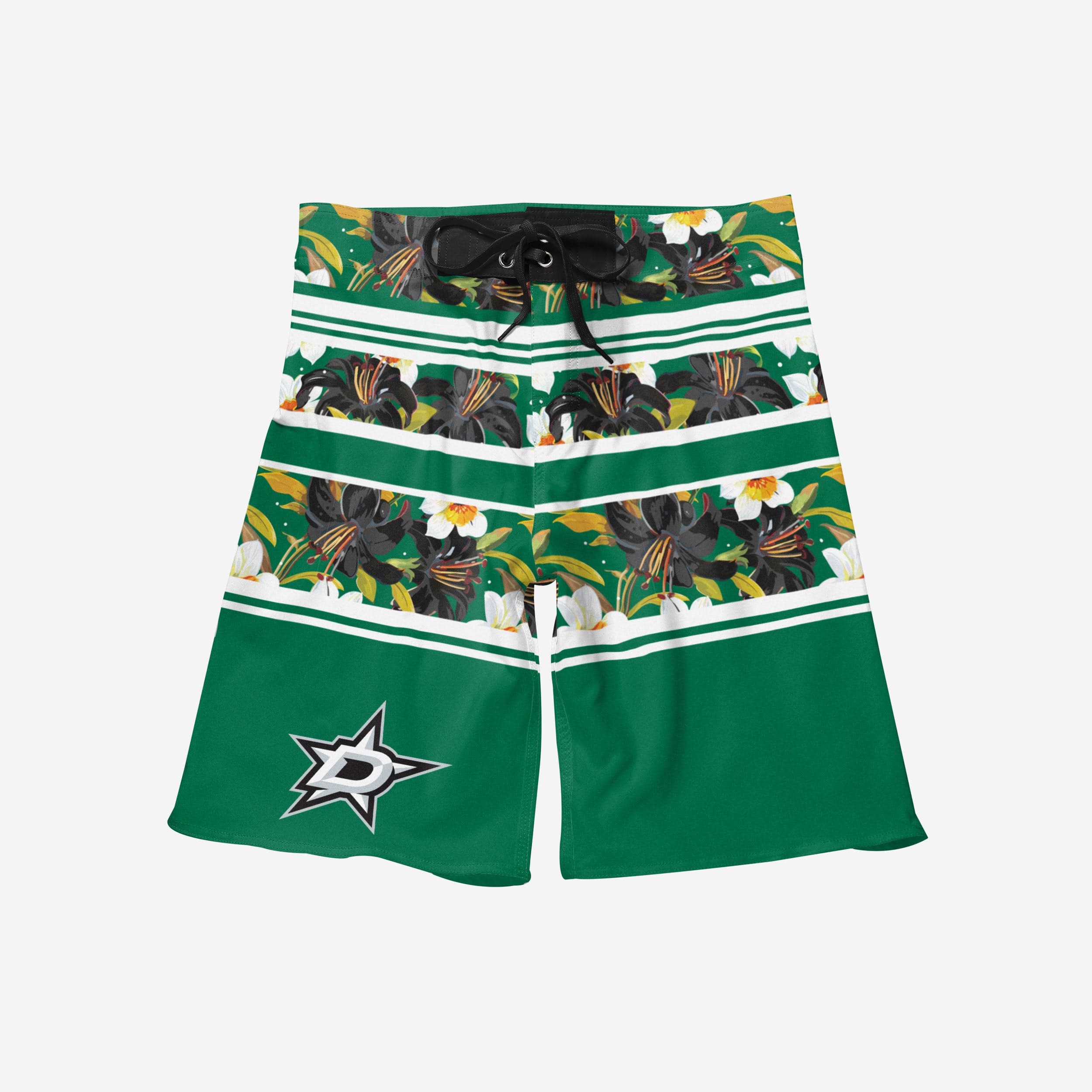 Dallas Stars Floral Stripe Boardshorts - A Must - Have for Fans!
