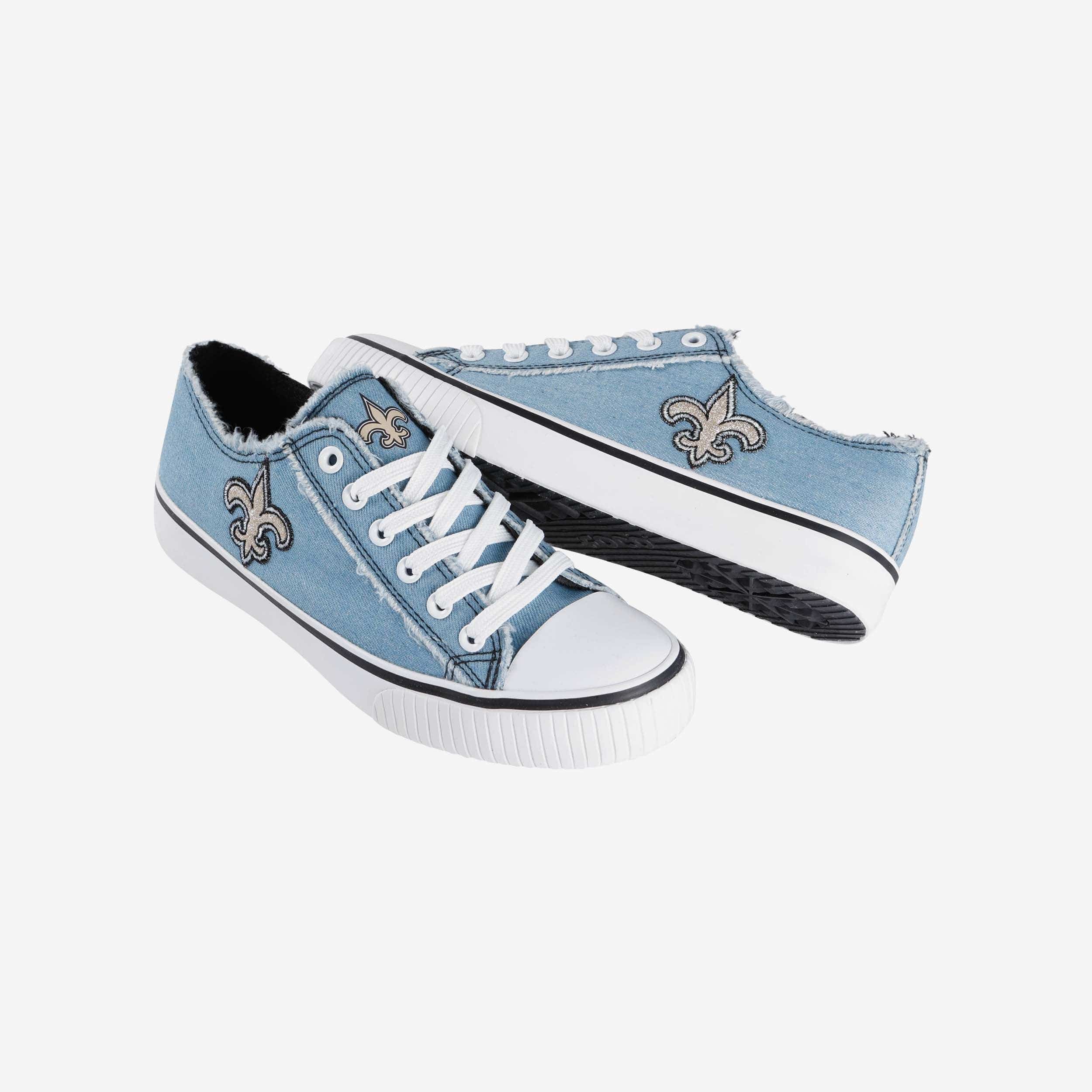 Sparkling New Orleans Saints Women's Denim Low-Top Canvas Shoes