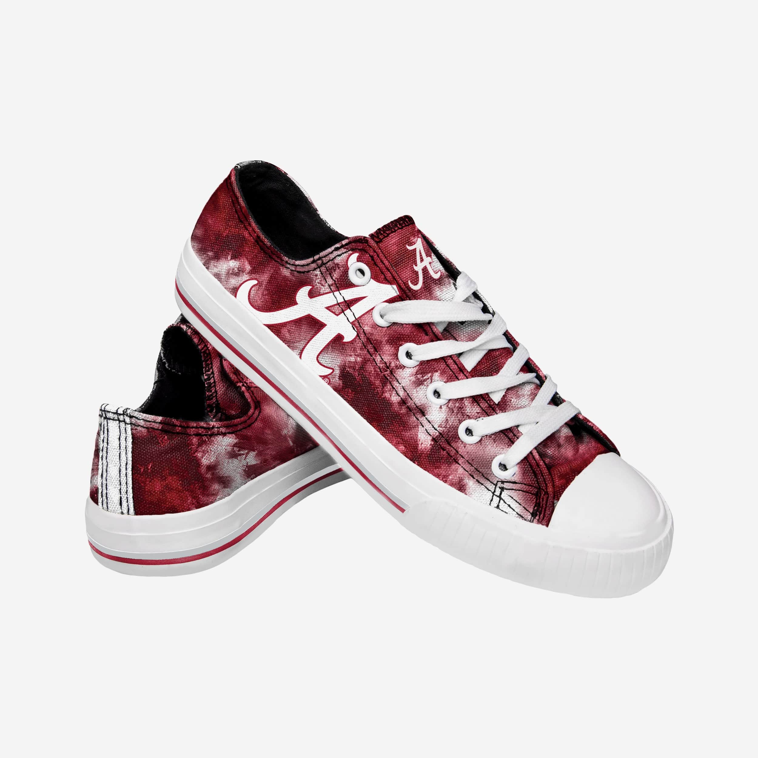 Alabama Crimson Tide Women's Groovy Low-Top Tie-Dye Canvas Shoes