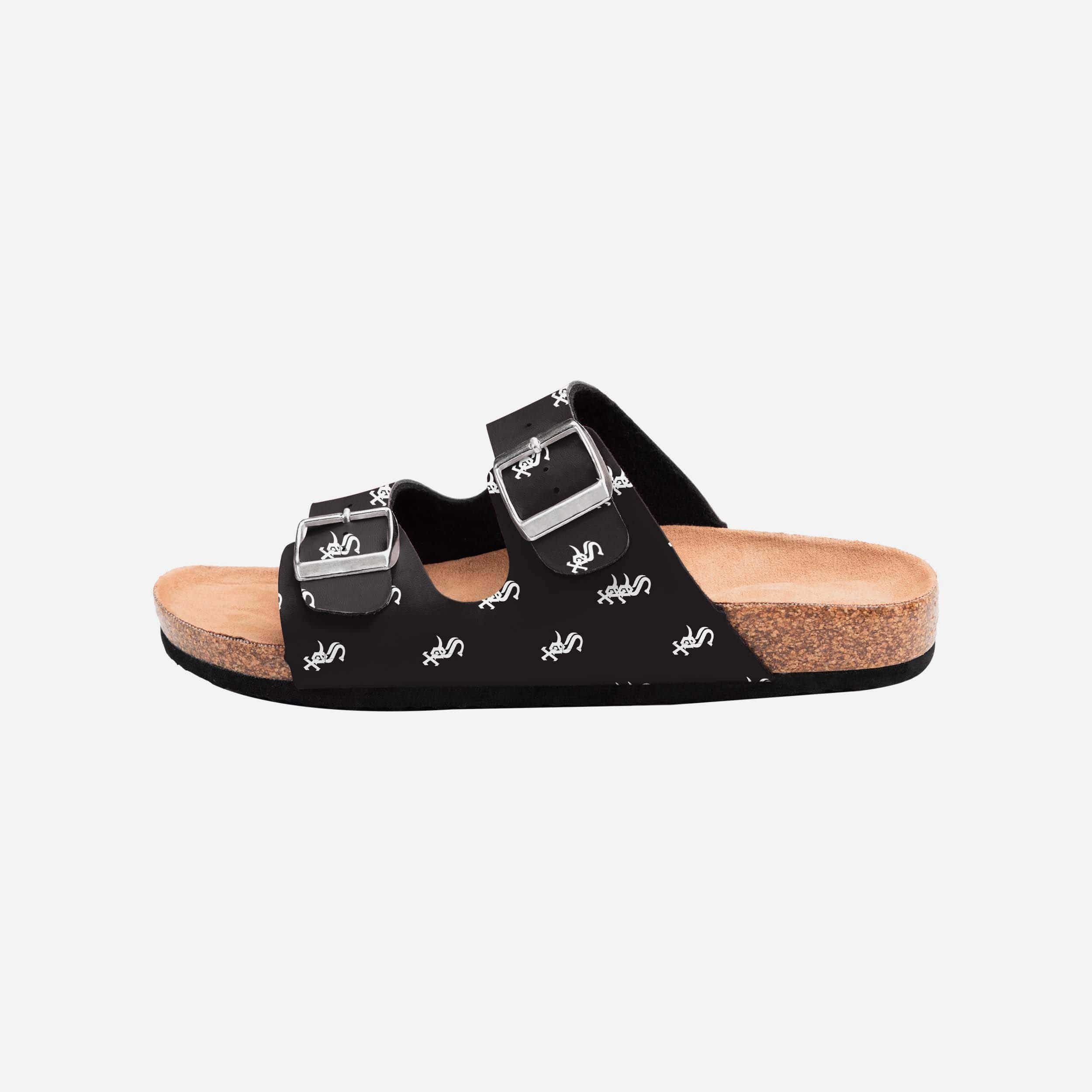 Chicago White Sox Women's Stylish Team Logo Double Buckle Sandals