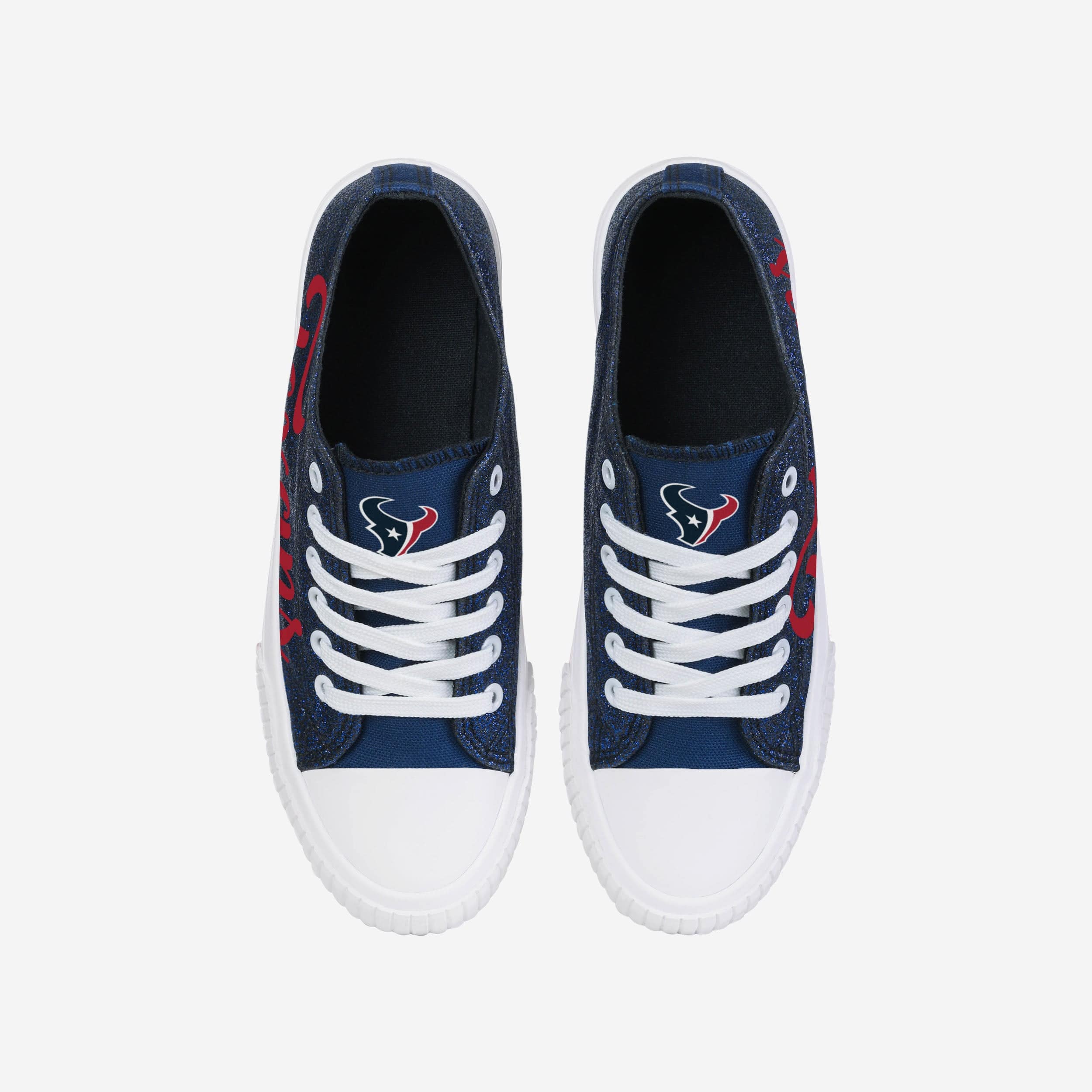 Gorgeous Houston Texans Women's Color Glitter Low-Top Canvas Shoes