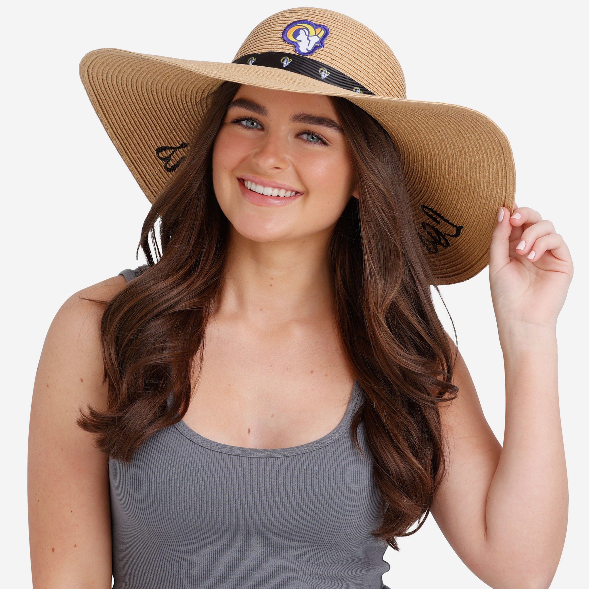 Gorgeous Los Angeles Rams Women's Wordmark Beach Straw Hat