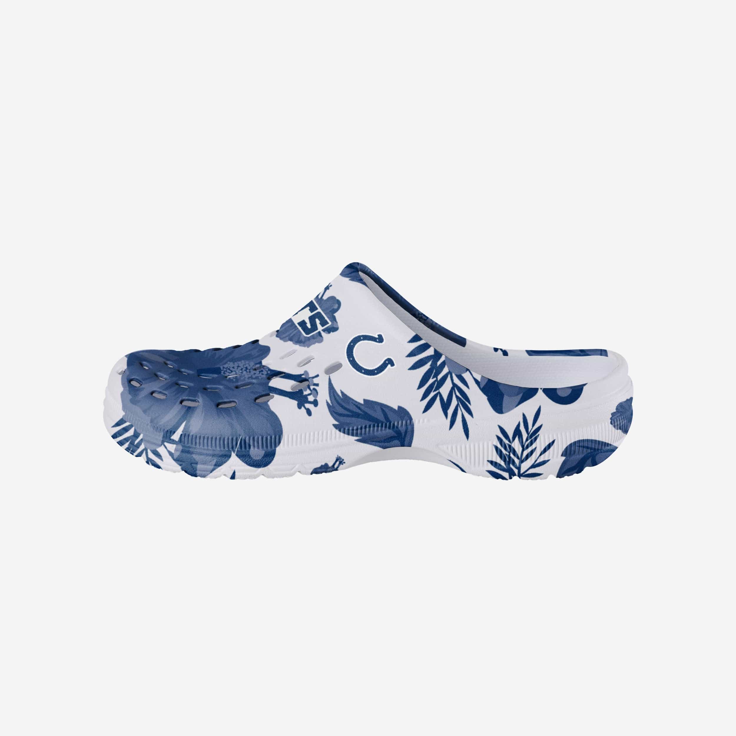 Stylish Indianapolis Colts Women's Floral White Clogs