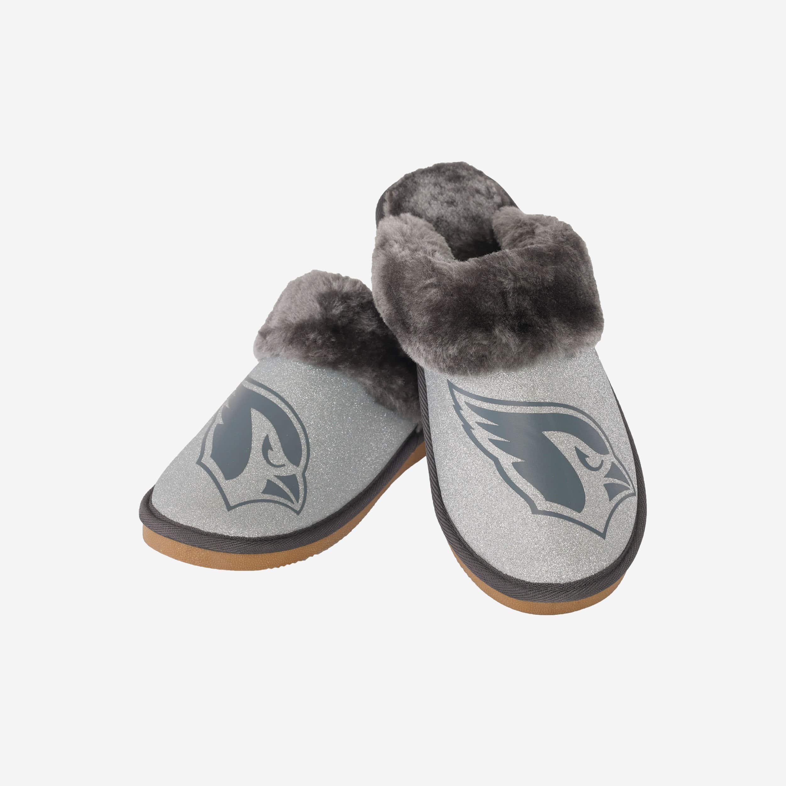 Sparkling Arizona Cardinals Women's Open-Back Fur Moccasin Slippers