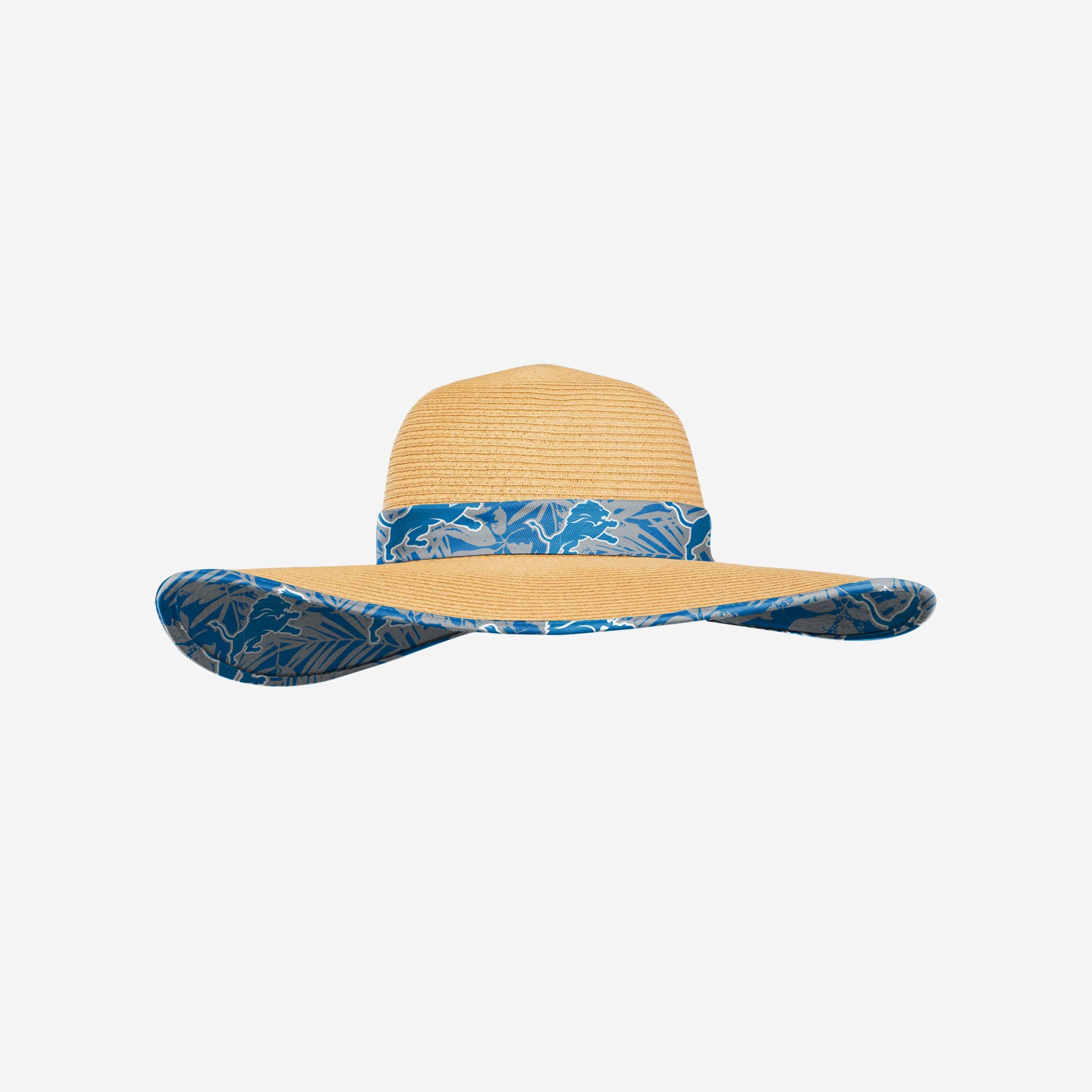 Detroit Lions Womens Floral Straw Hat