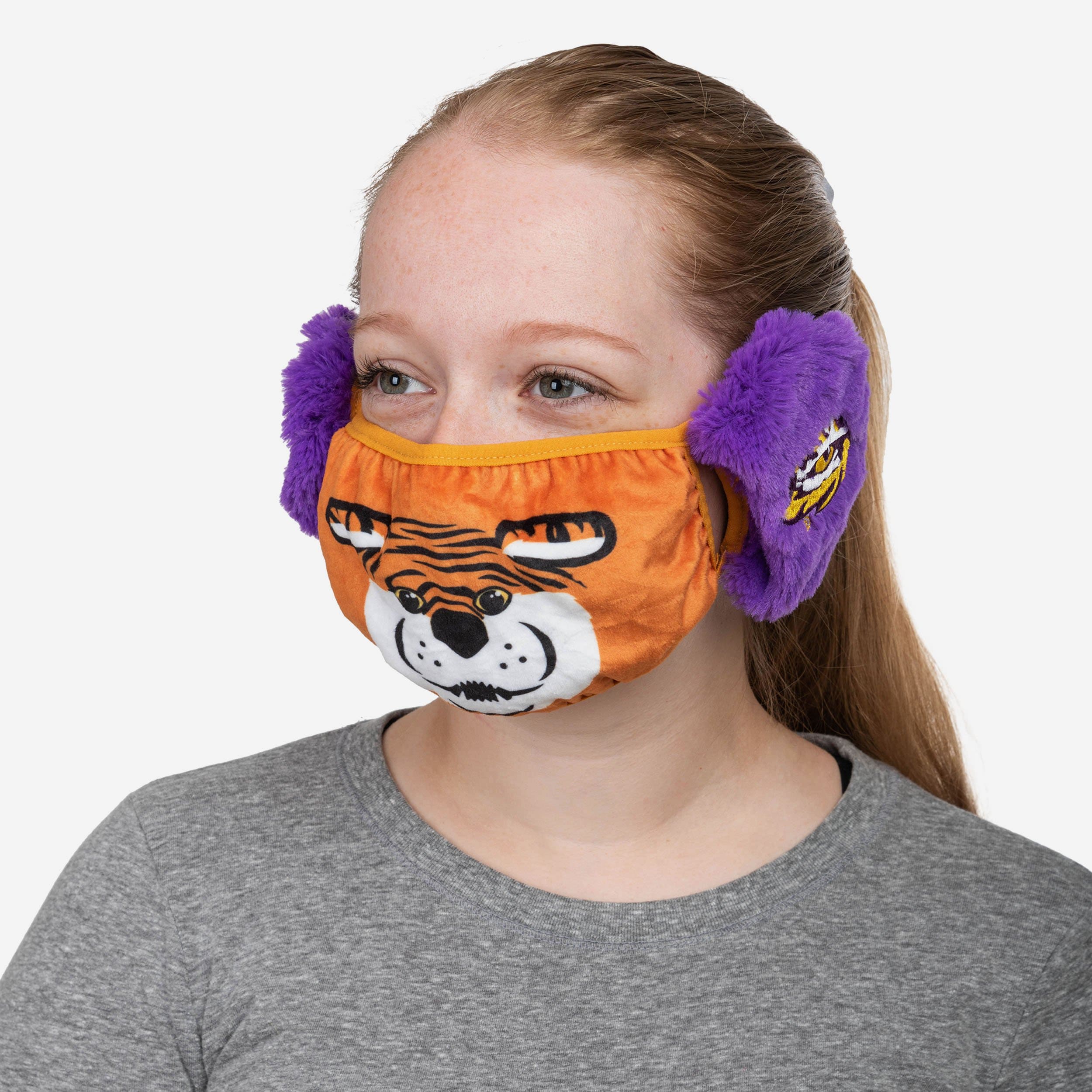 Mike The Tiger LSU Tigers Mascot Earmuff Face Cover - Show Your Team Spirit!