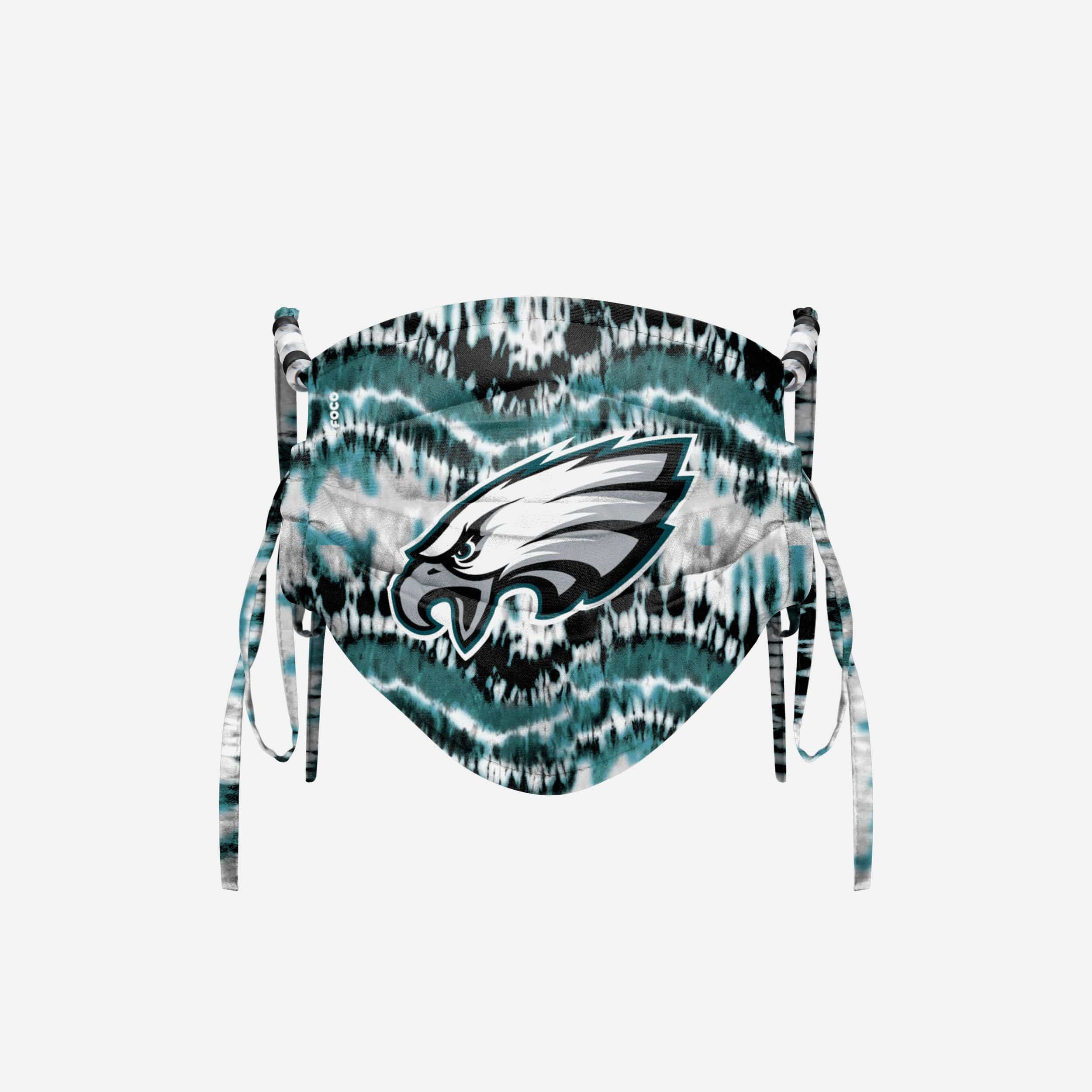 Philadelphia Eagles Tie-Dye Beaded Tie-Back Face Cover - Show Your Team Spirit!