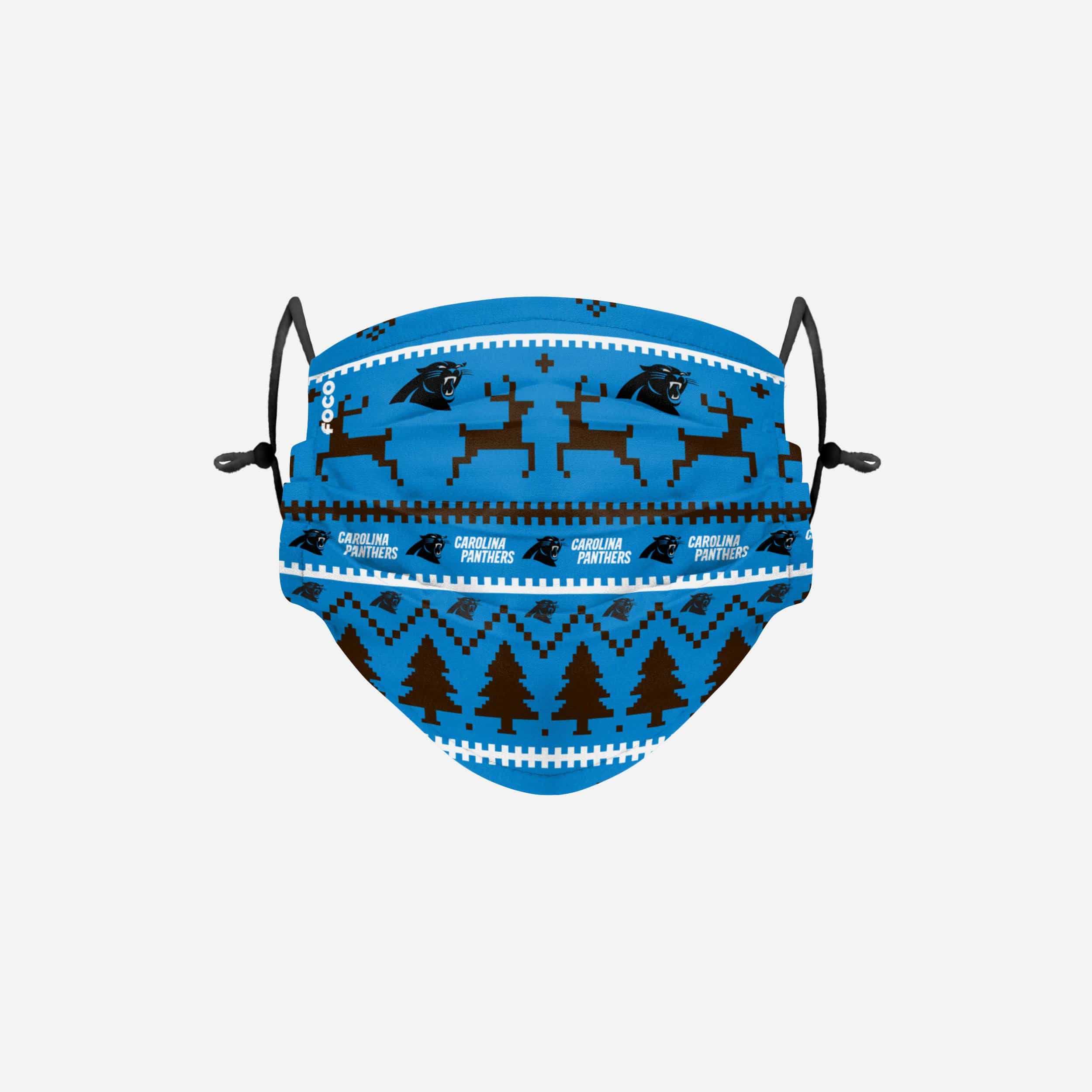 Carolina Panthers Wordmark Holiday Adjustable Face Cover - Show Your Team Spirit!