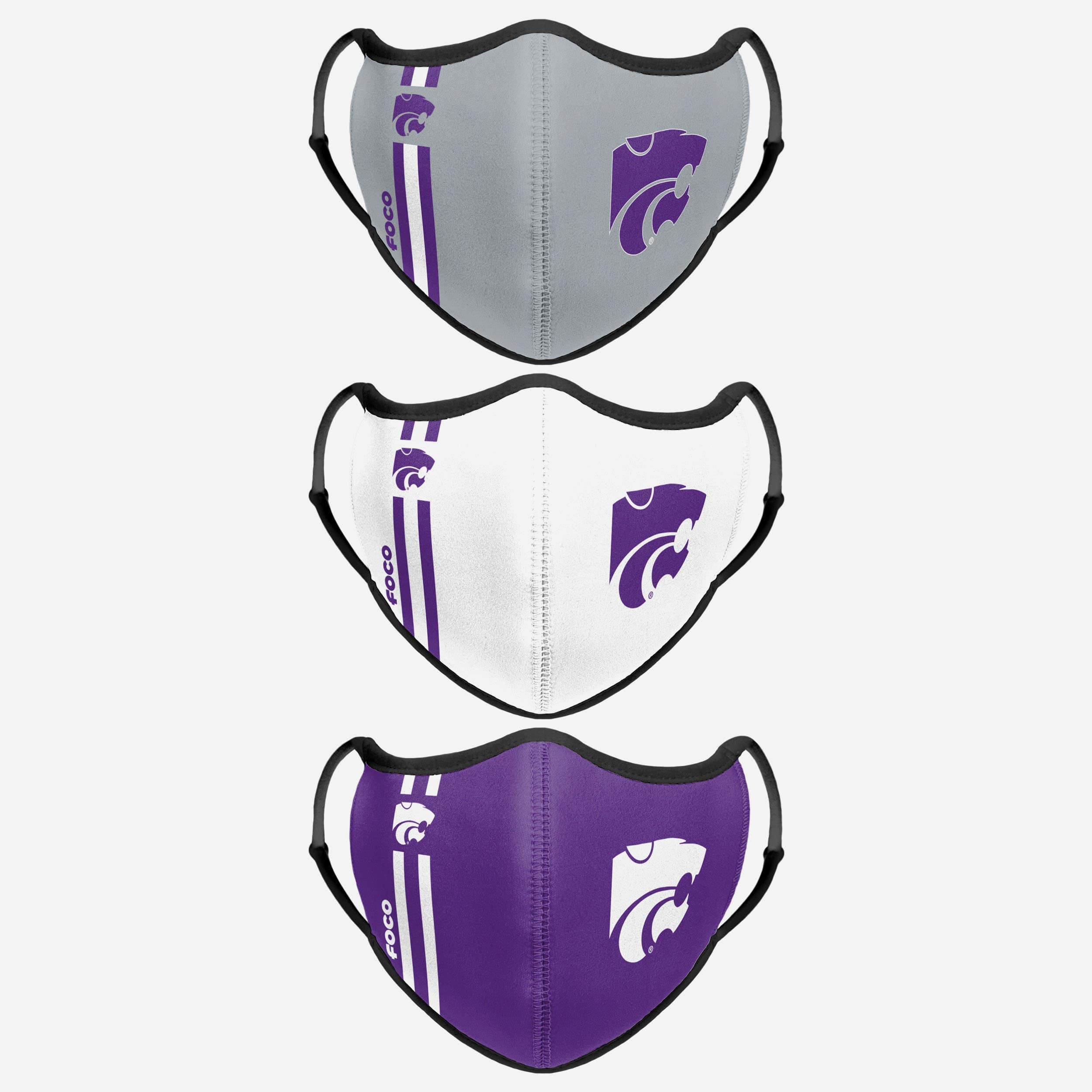 Kansas State Wildcats Original 3-Pack Sports Face Cover - Represent Your Team in Style!
