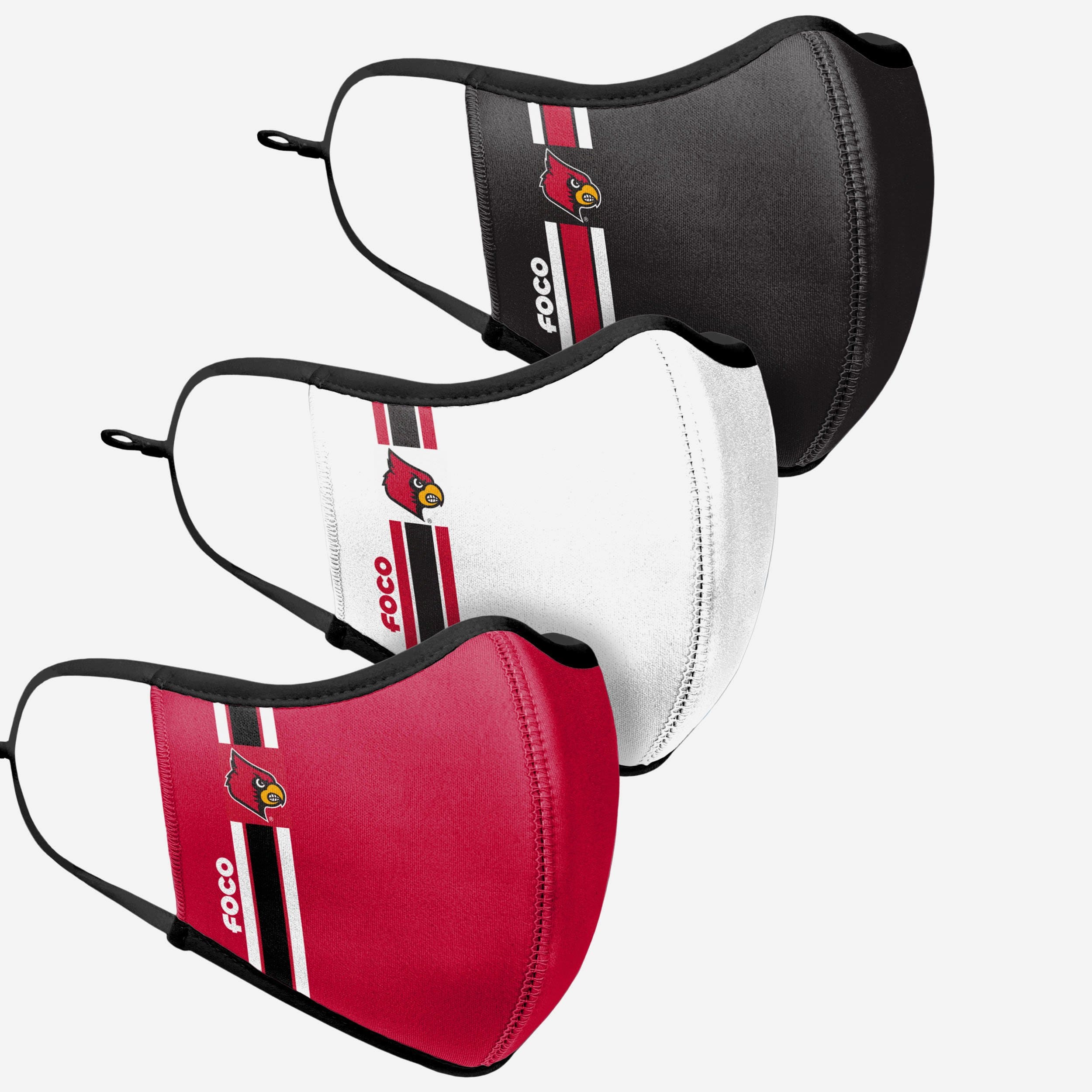 Louisville Cardinals Sporty 3-Pack Face Covers - Show Your Team Spirit!