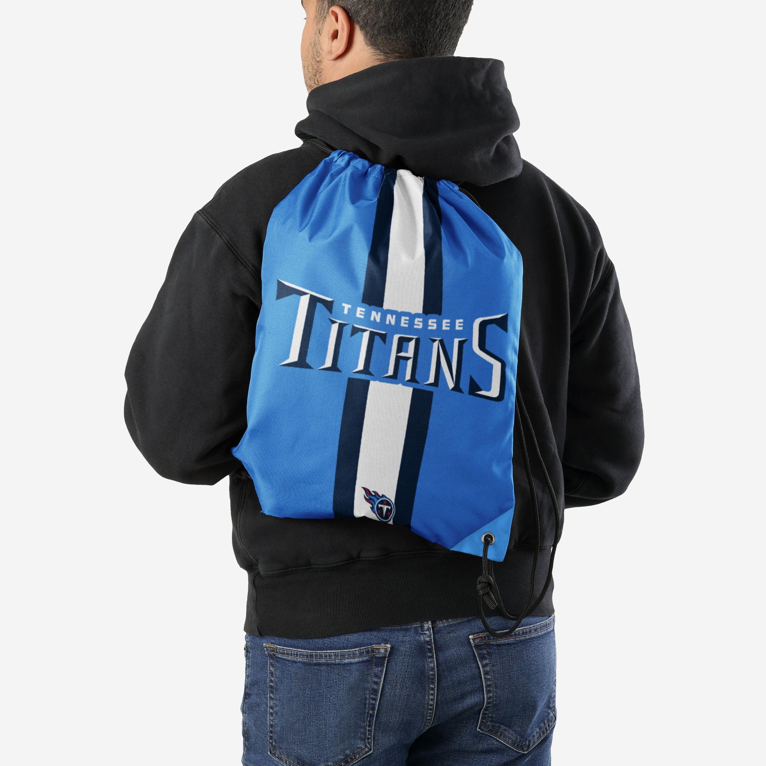 Tennessee Titans Stripe Wordmark Drawstring Backpack - Show Your Team Spirit!