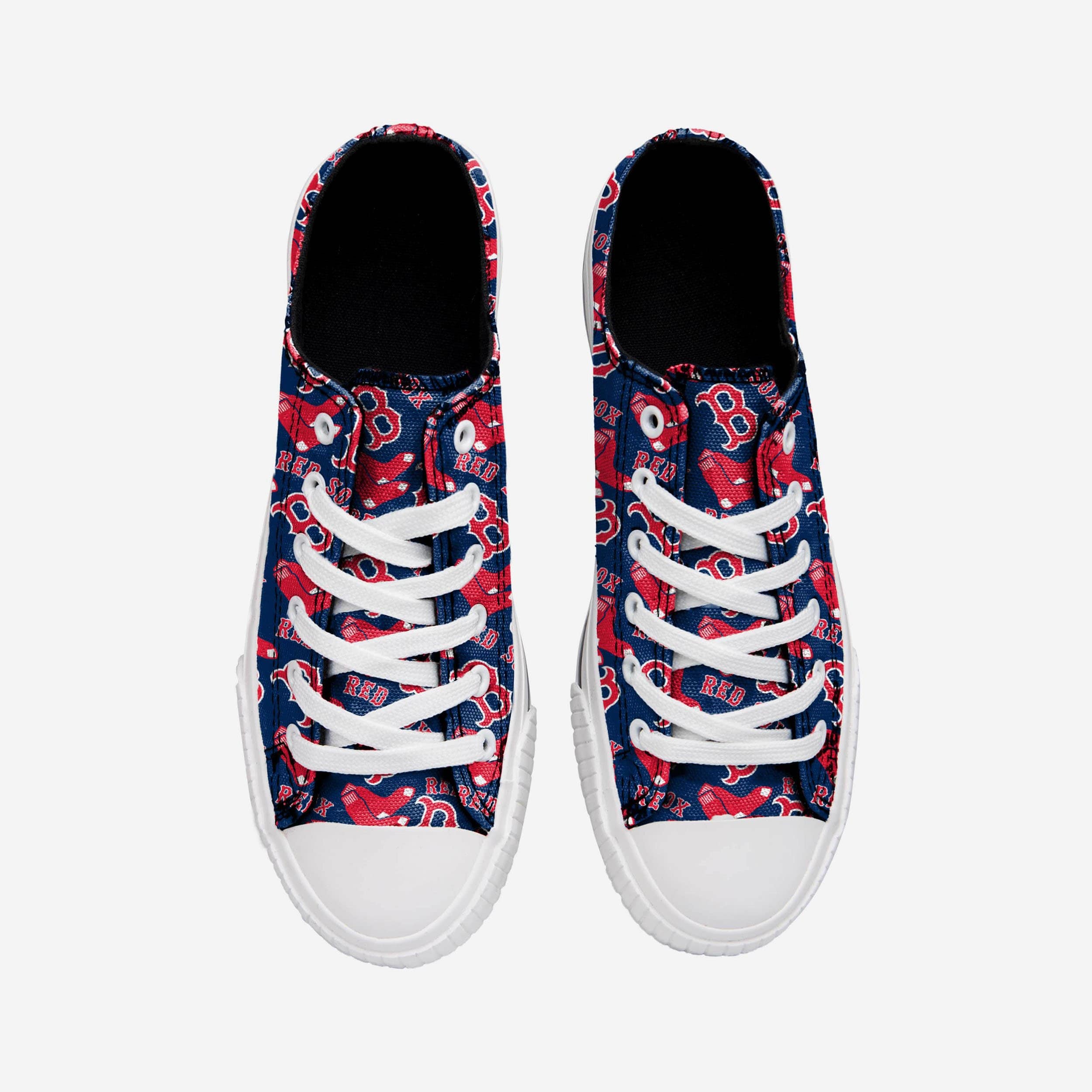 Gorgeous Boston Red Sox Women's Low Top Repeat Print Canvas Shoes
