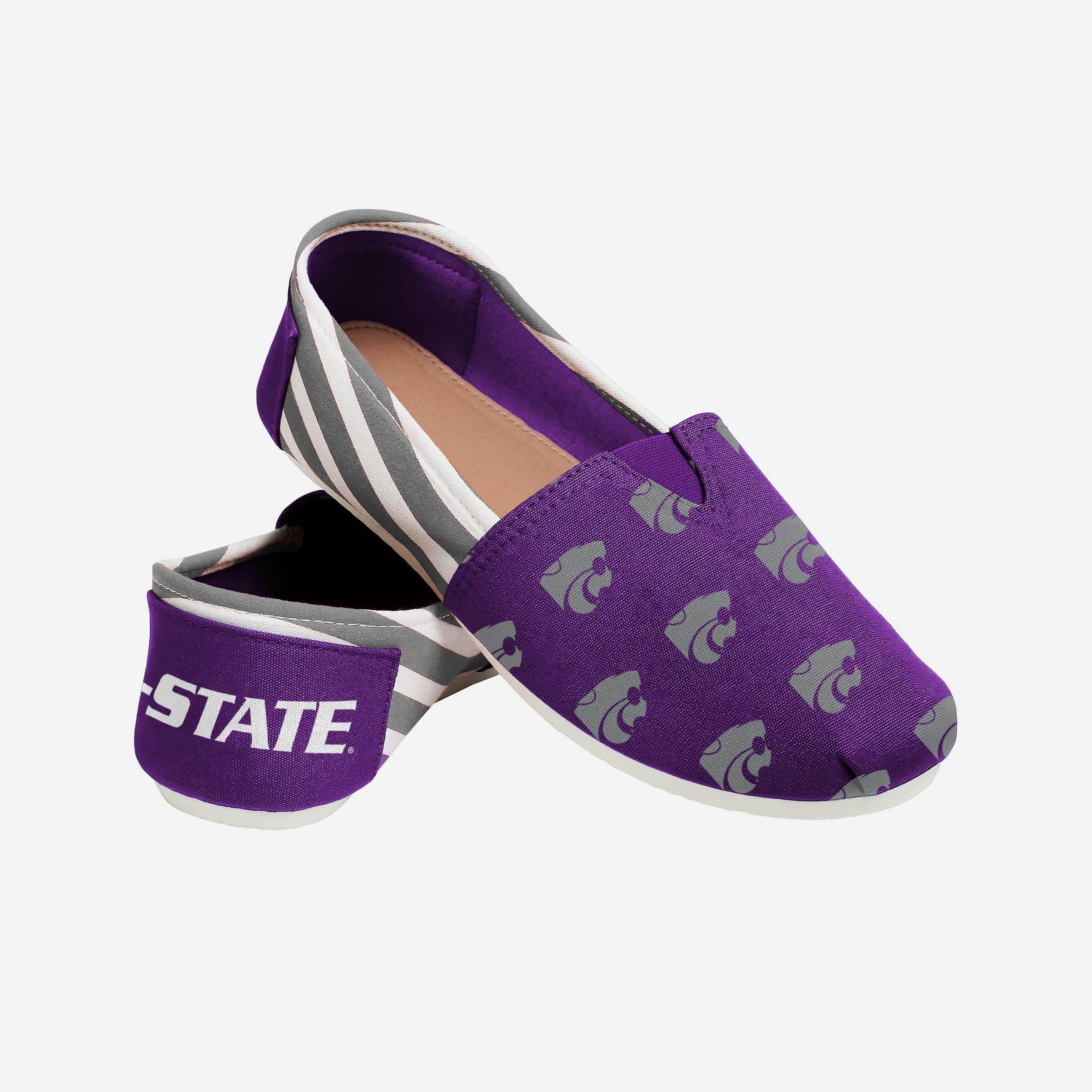 Stylish Kansas State Wildcats Women's Stripe Canvas Shoes