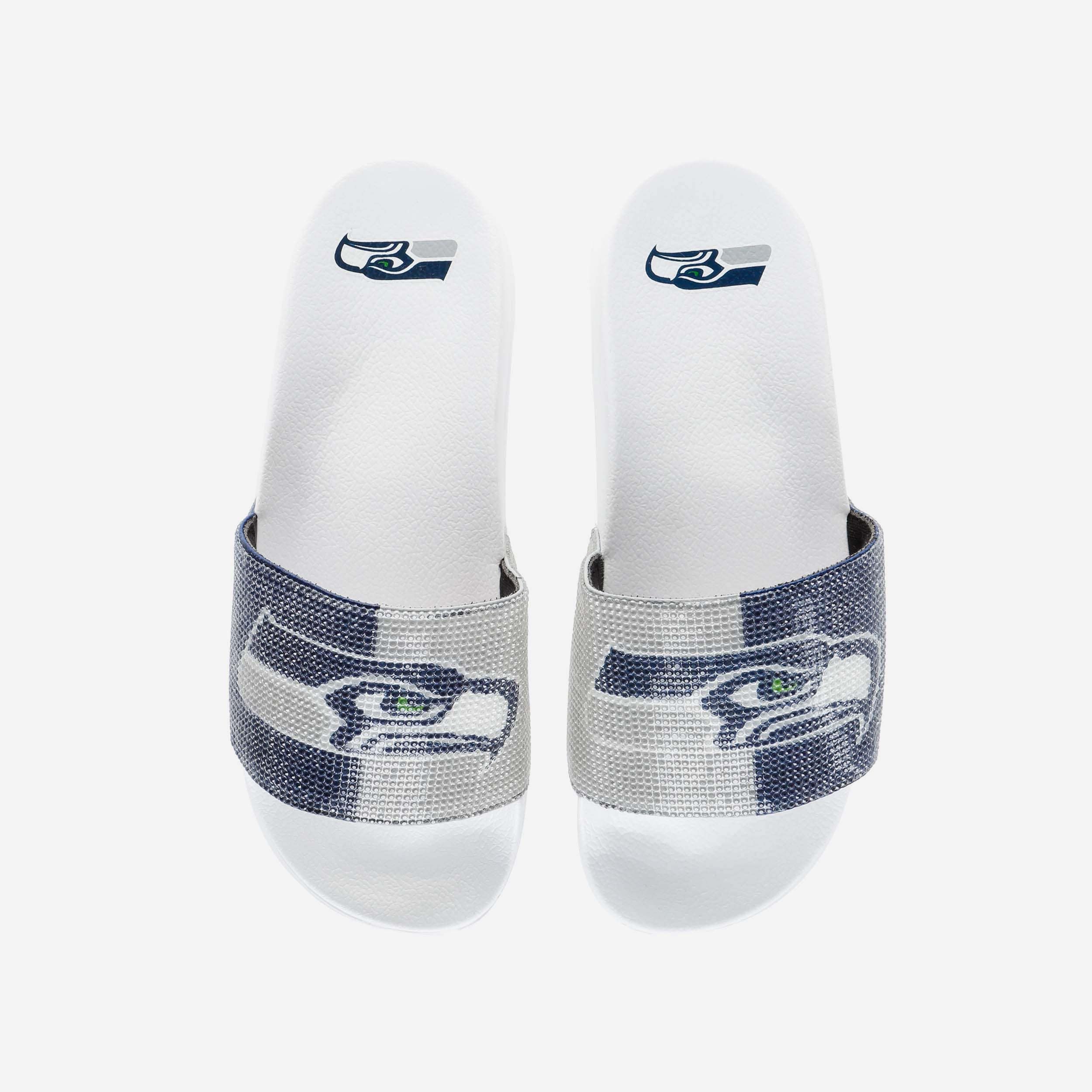 Glamorous Seattle Seahawks Women's Big Logo Shimmer Slides