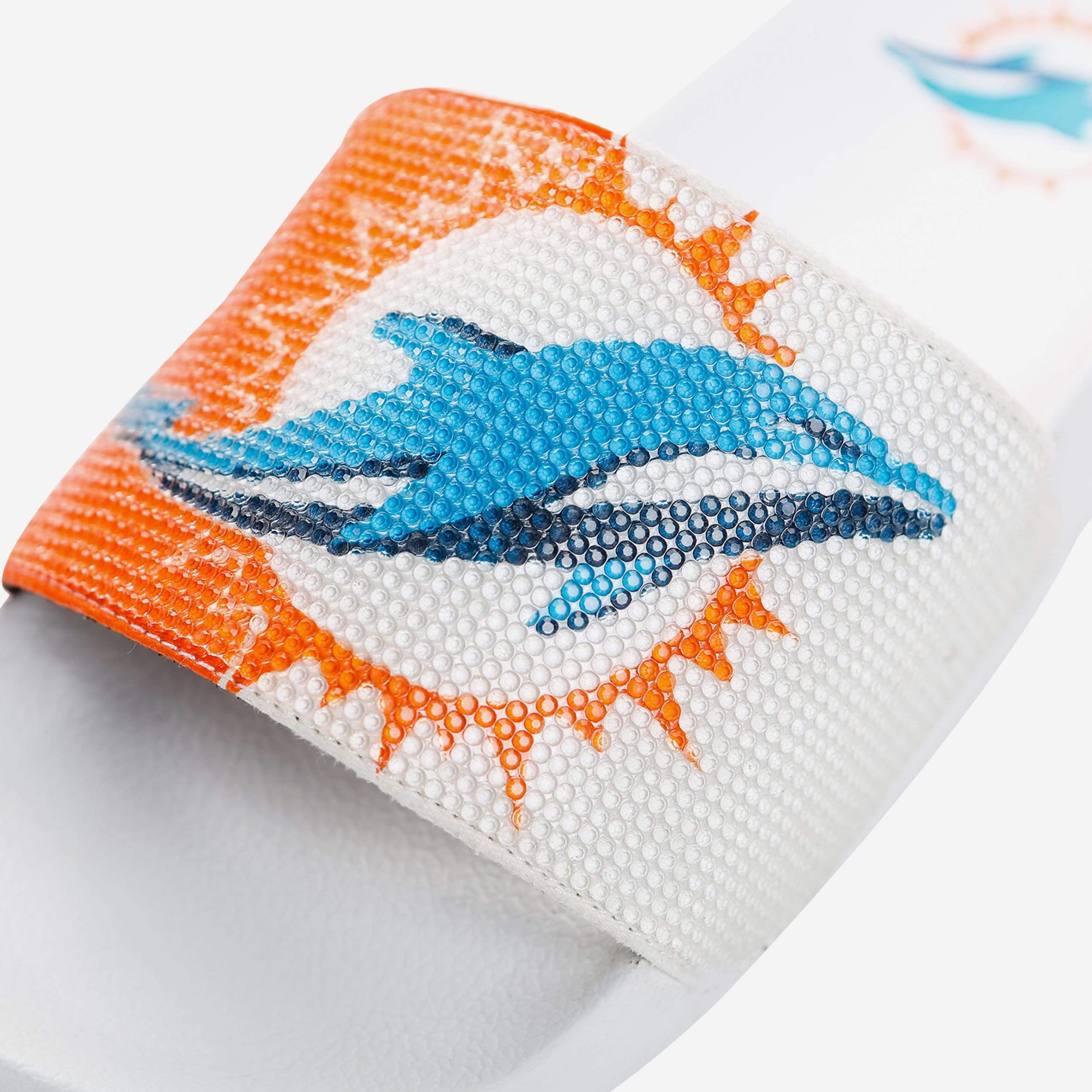 Gorgeous Miami Dolphins Women's Big Logo Shimmer Slides - Show Your Team Spirit!