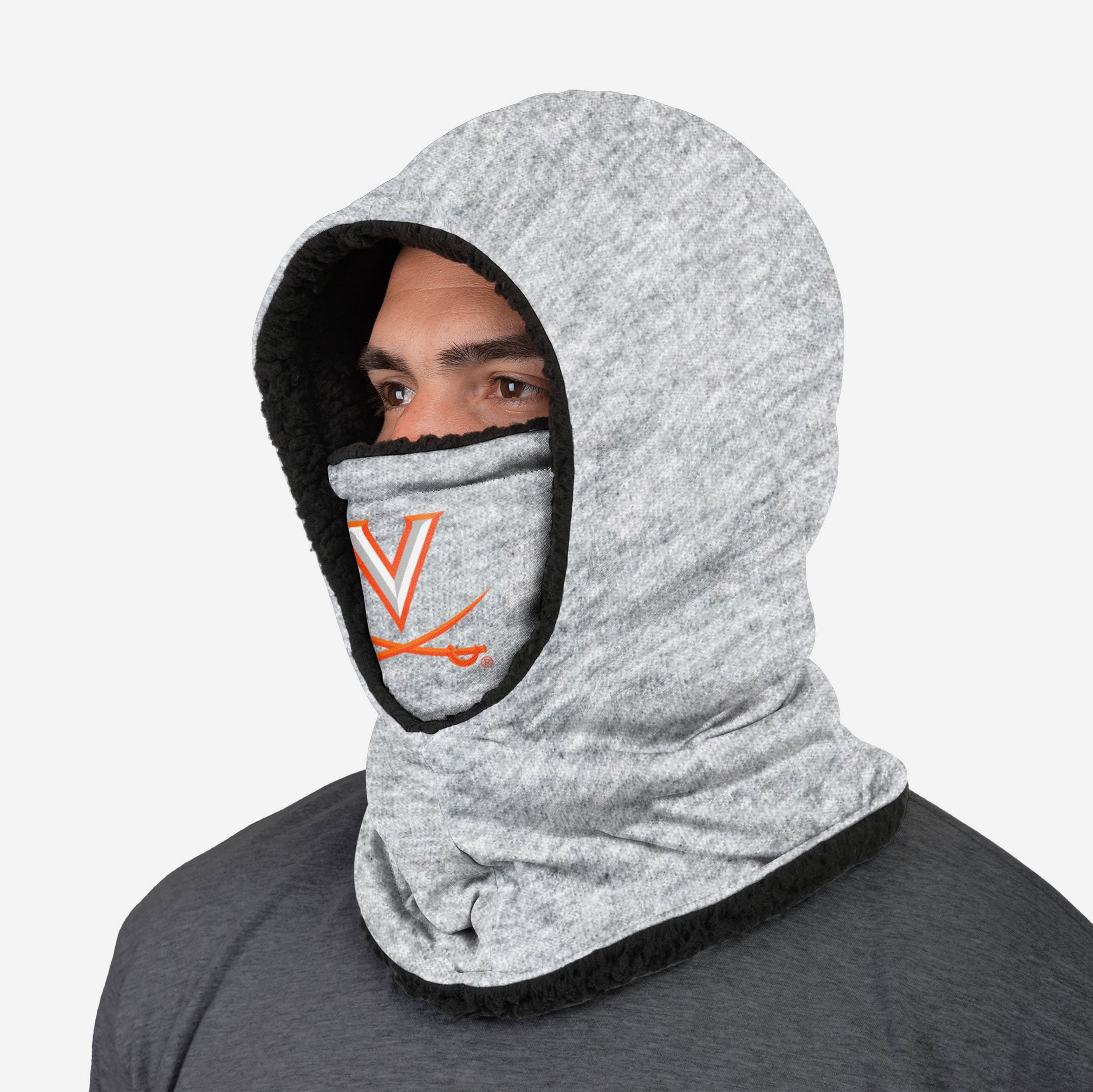 Virginia Cavaliers Heather Grey Big Logo Hooded Gaiter - The Ultimate Winter Essential