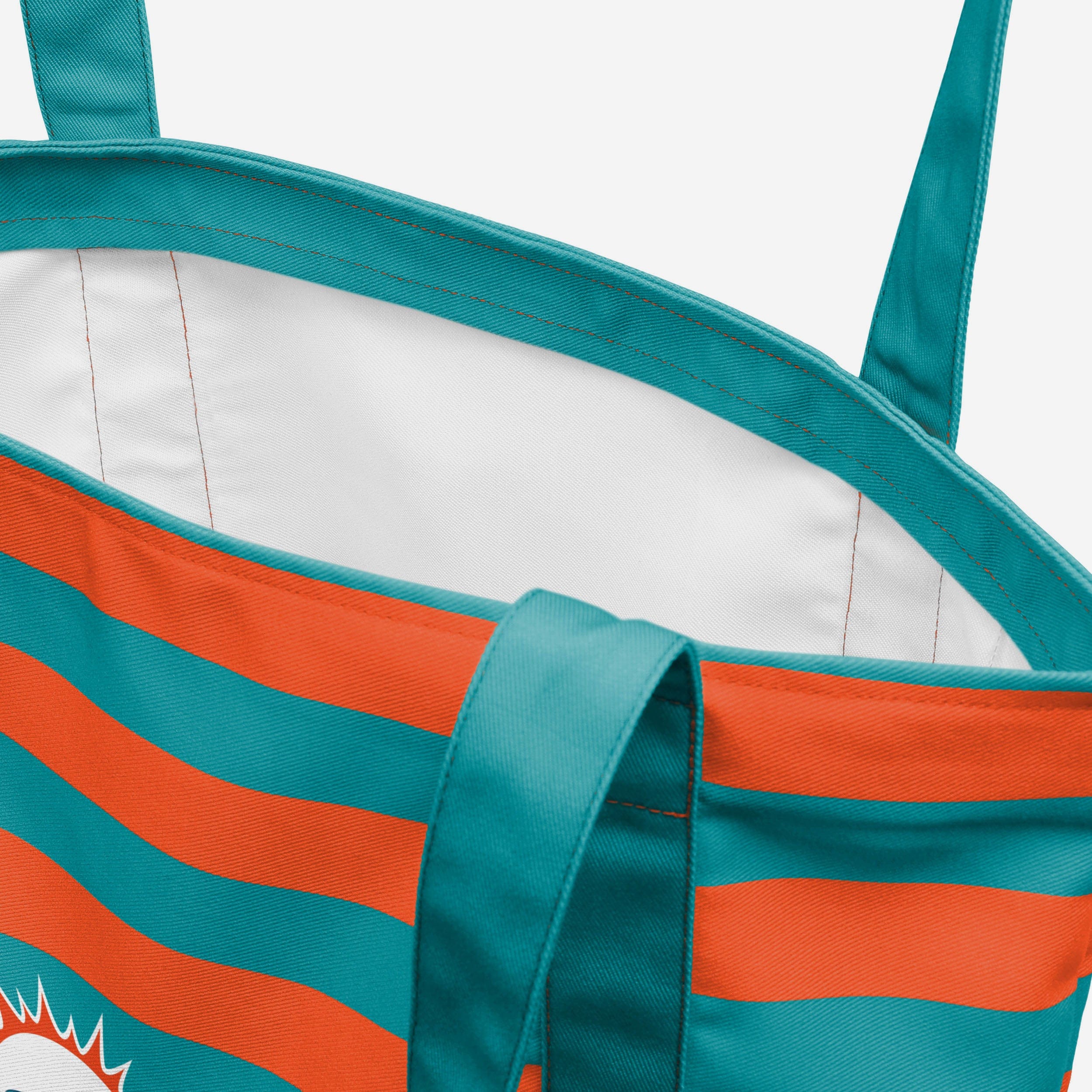 Miami Dolphins Team Stripe Canvas Tote Bag - Show Your Fandom!