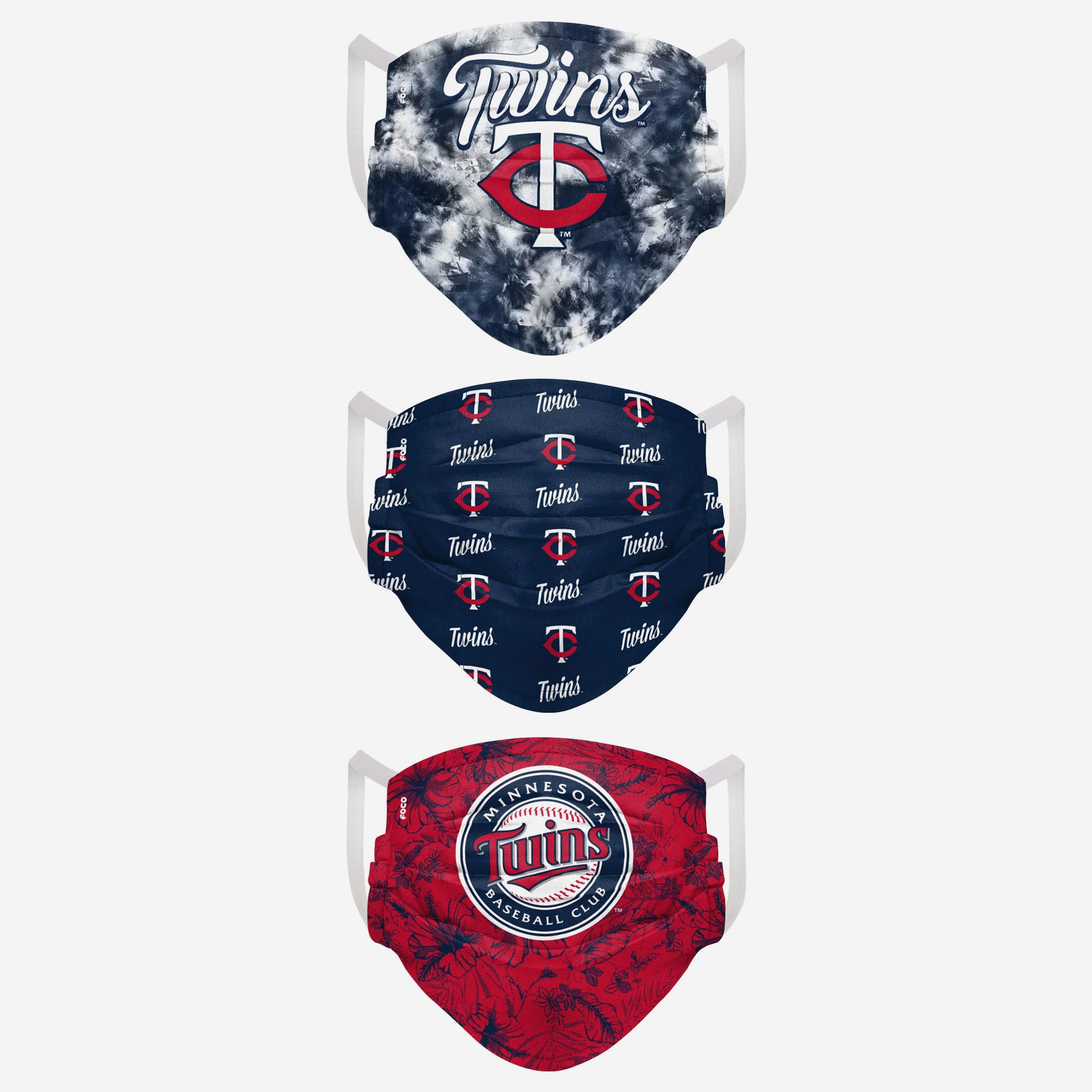 Minnesota Twins Women's Matchday 3-Pack Fashion Face Covers - Show Your Team Spirit!