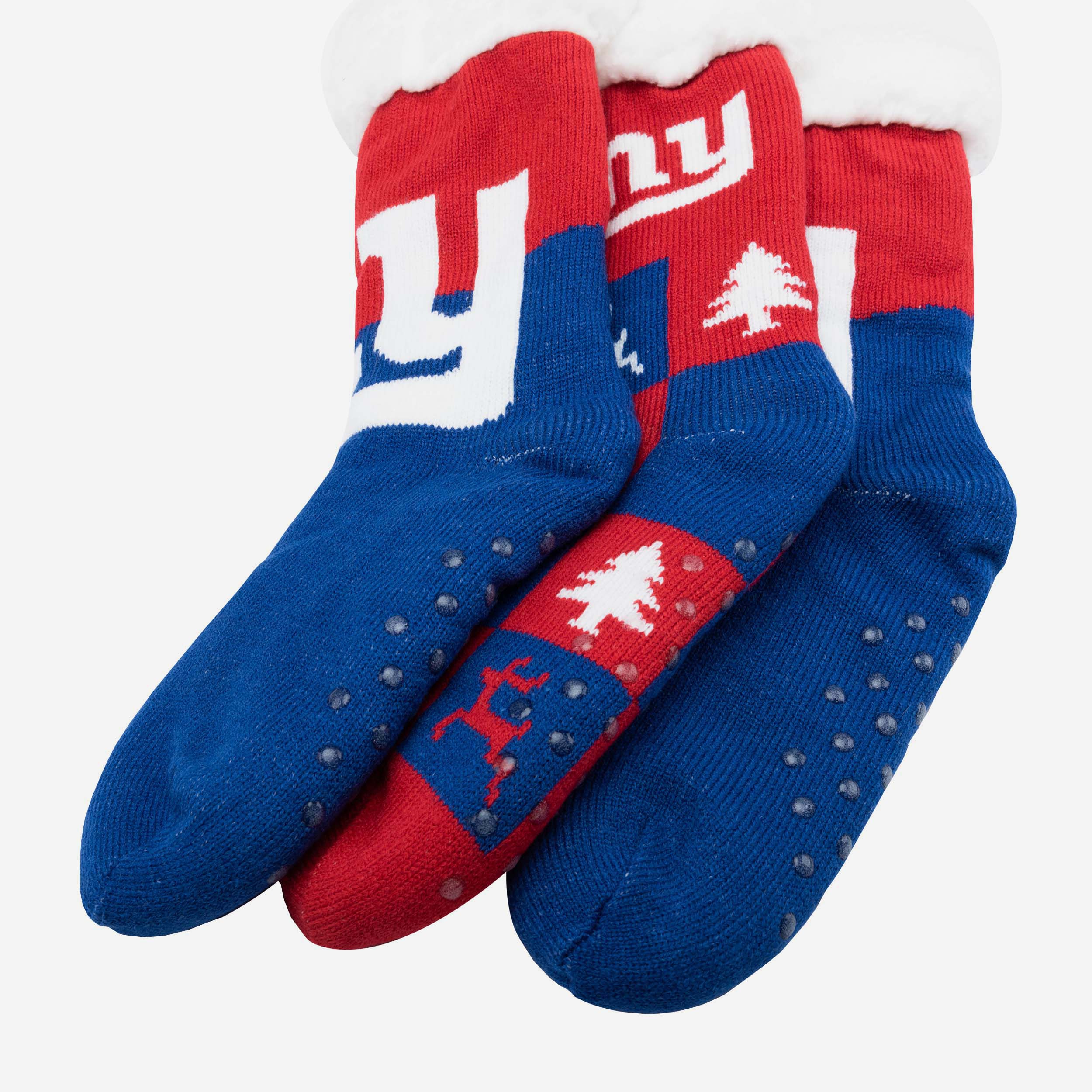 New York Giants Women's 3-Pack Fanatic Footy Slipper Socks - Show Your Team Spirit!