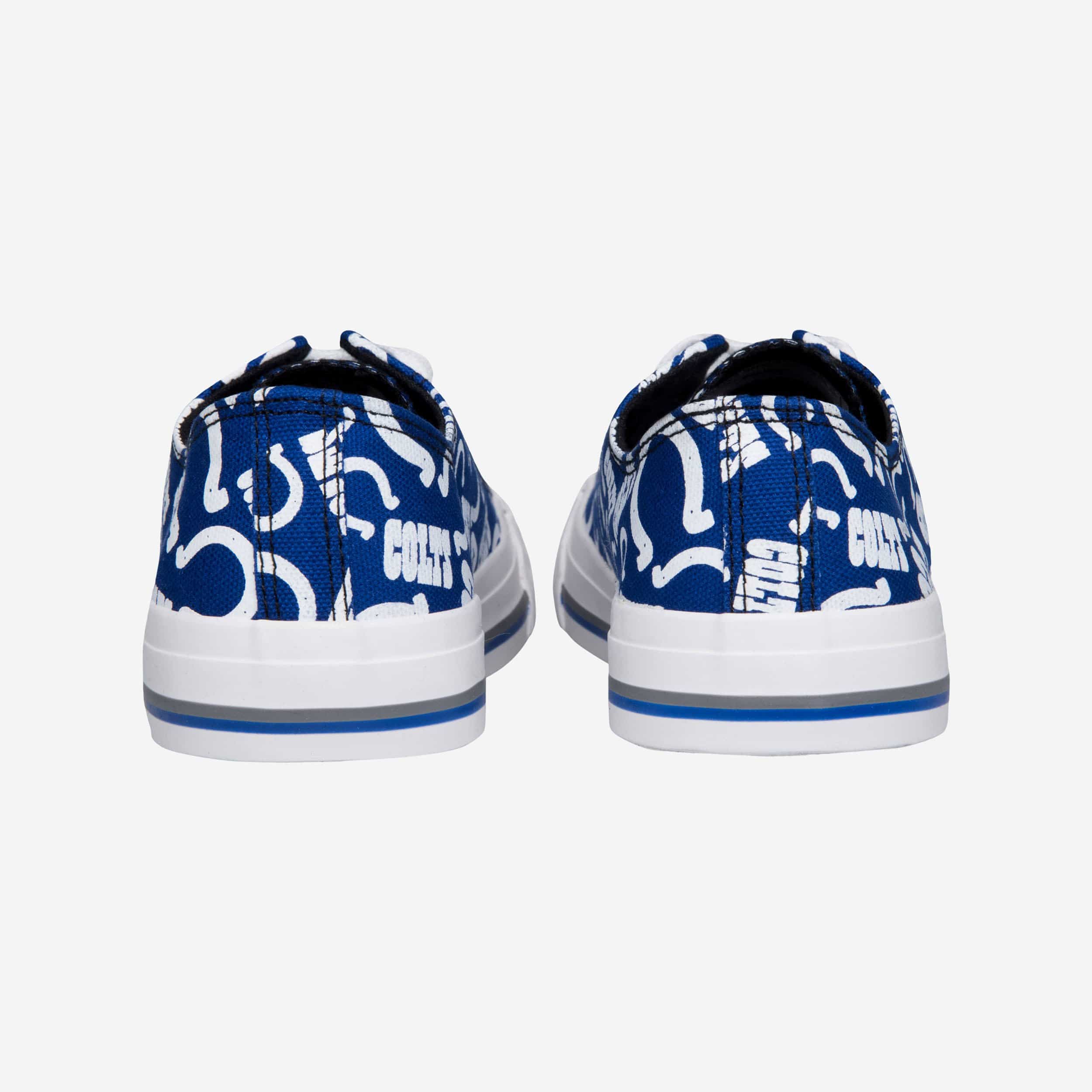 Indianapolis Colts Women's Stylish Low-Top Repeat Print Canvas Shoes