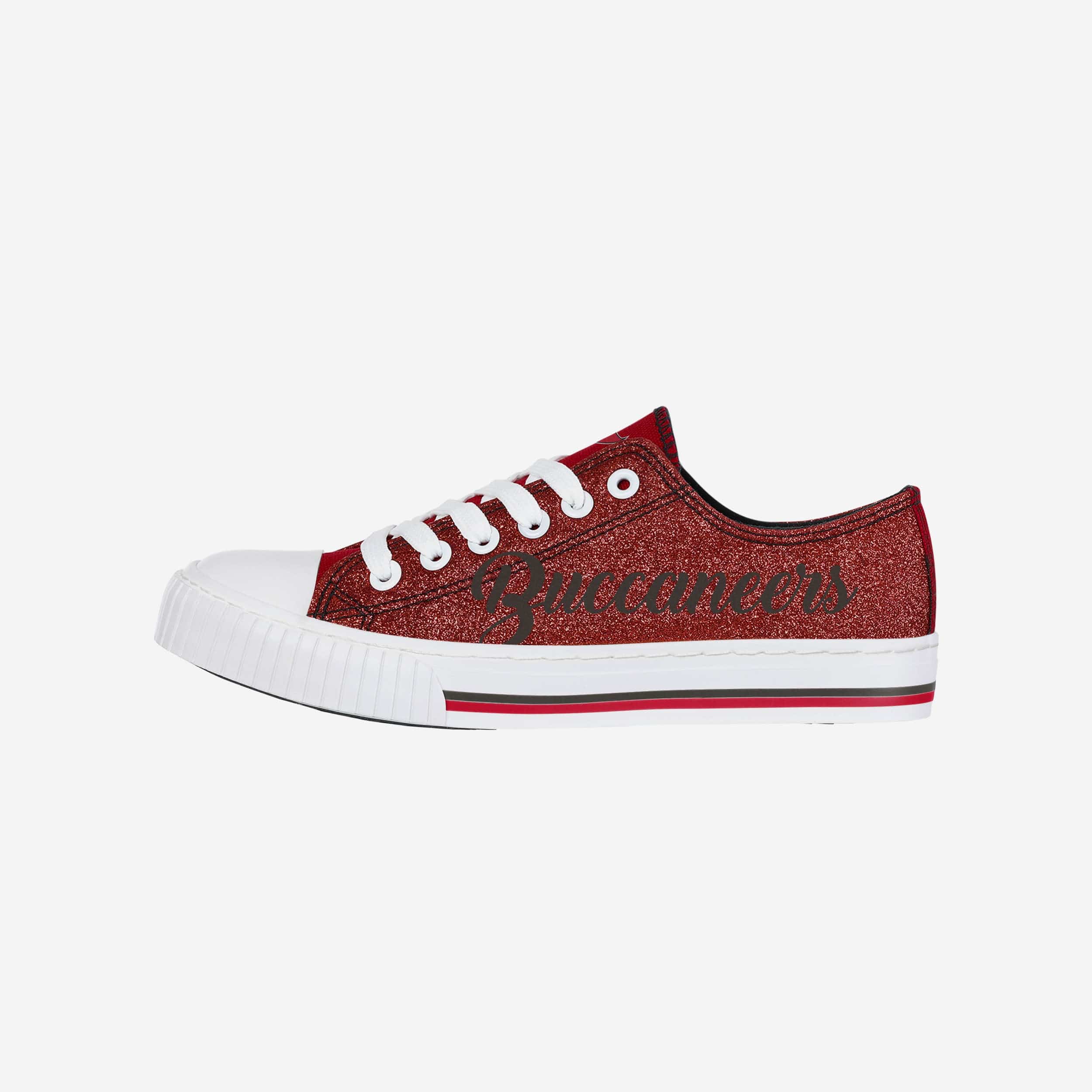 Sparkling Tampa Bay Buccaneers Women's Low-Top Canvas Glitter Shoes