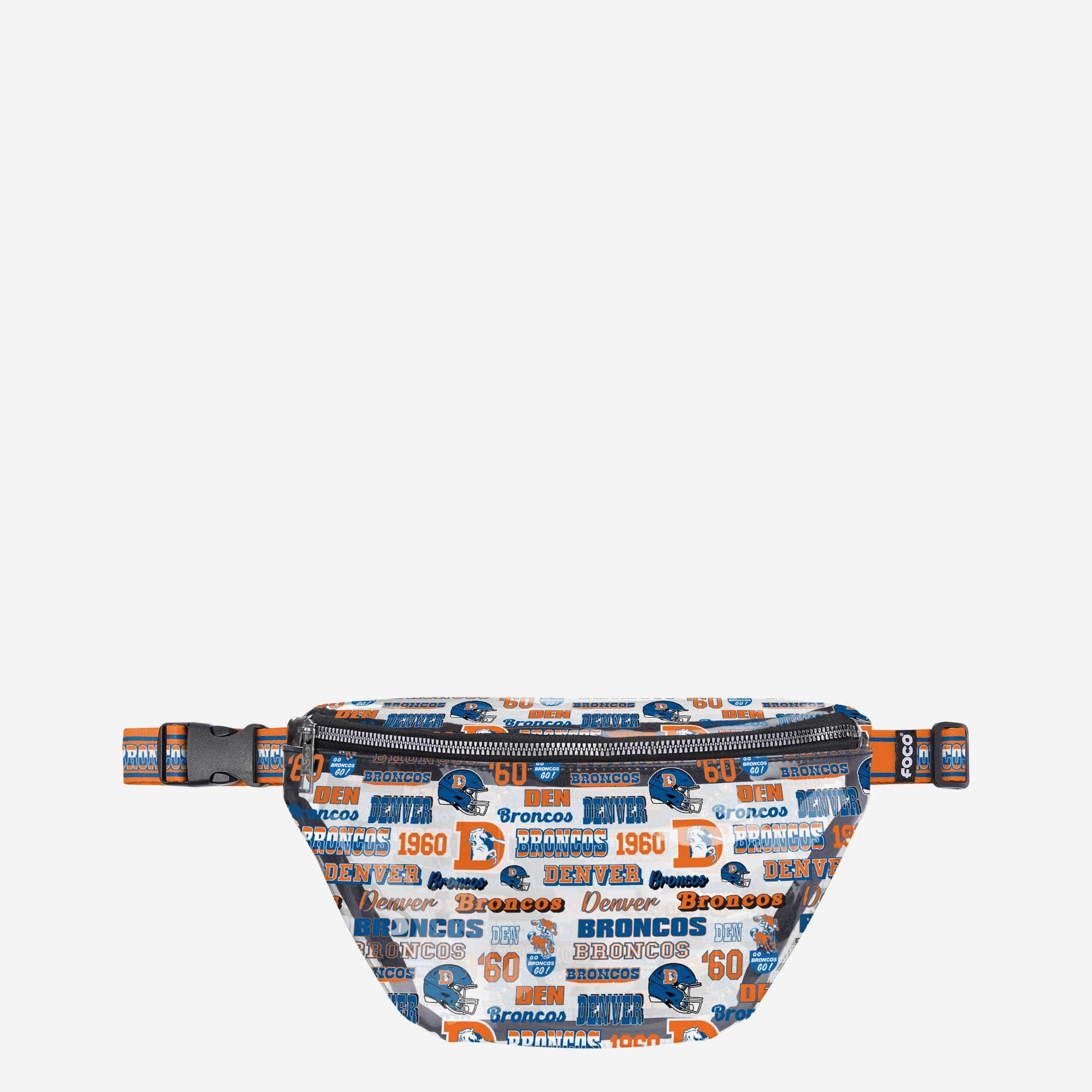 Denver Broncos Retro Print Clear Fanny Pack - A Must - Have for Fans!