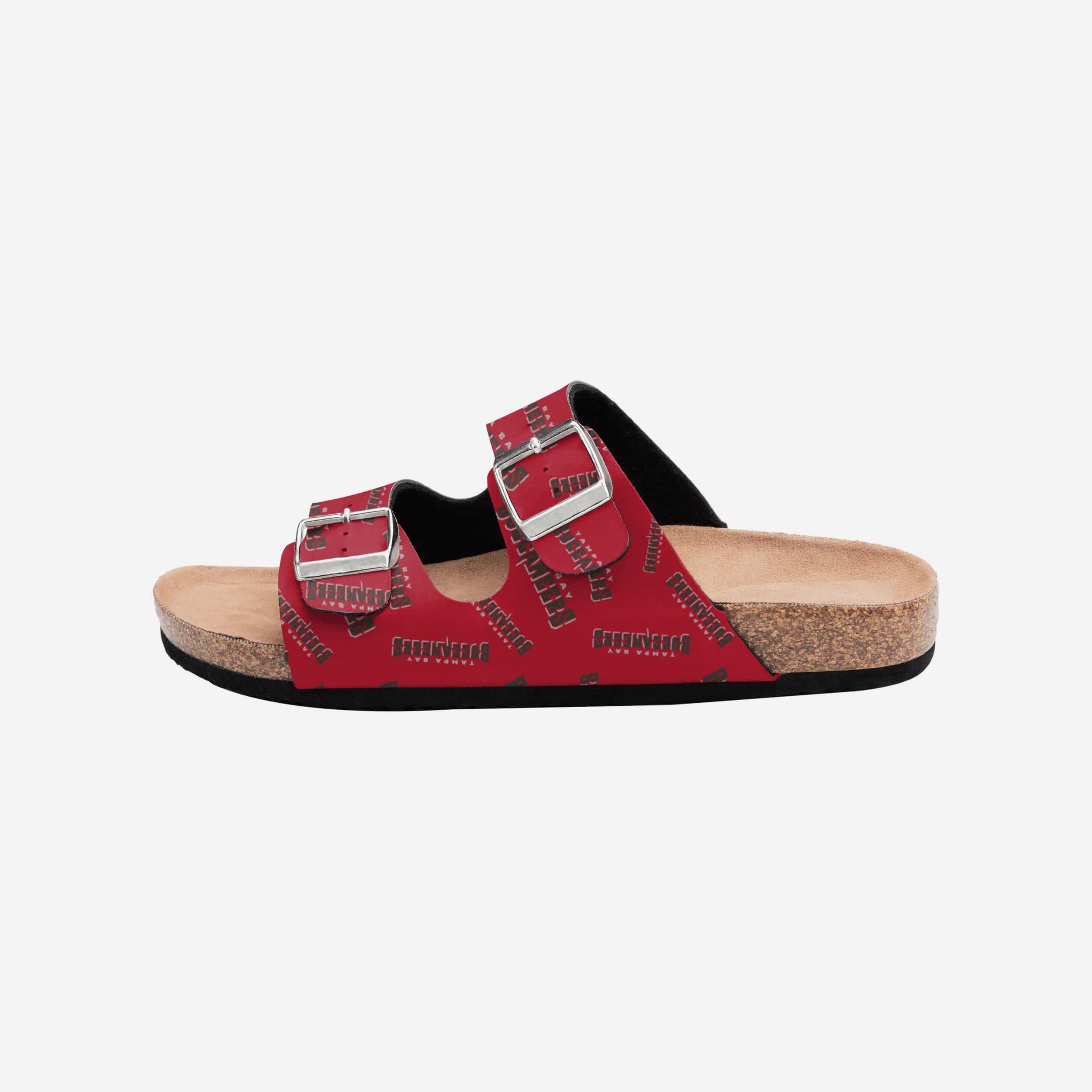 Tampa Bay Buccaneers Women's Stylish Mini Print Double Buckle Sandals