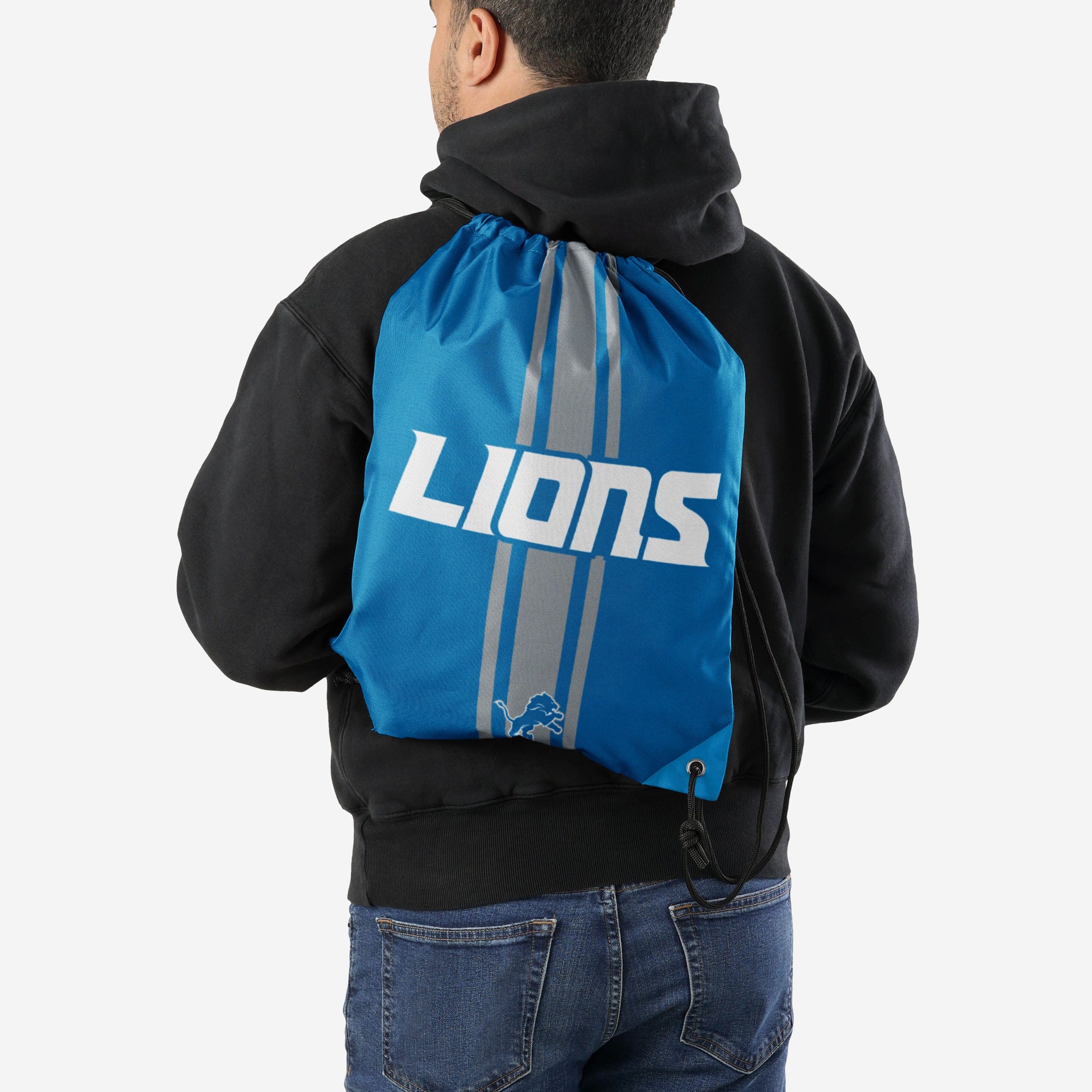 Detroit Lions Stripe Wordmark Drawstring Backpack - Show Your Team Spirit!