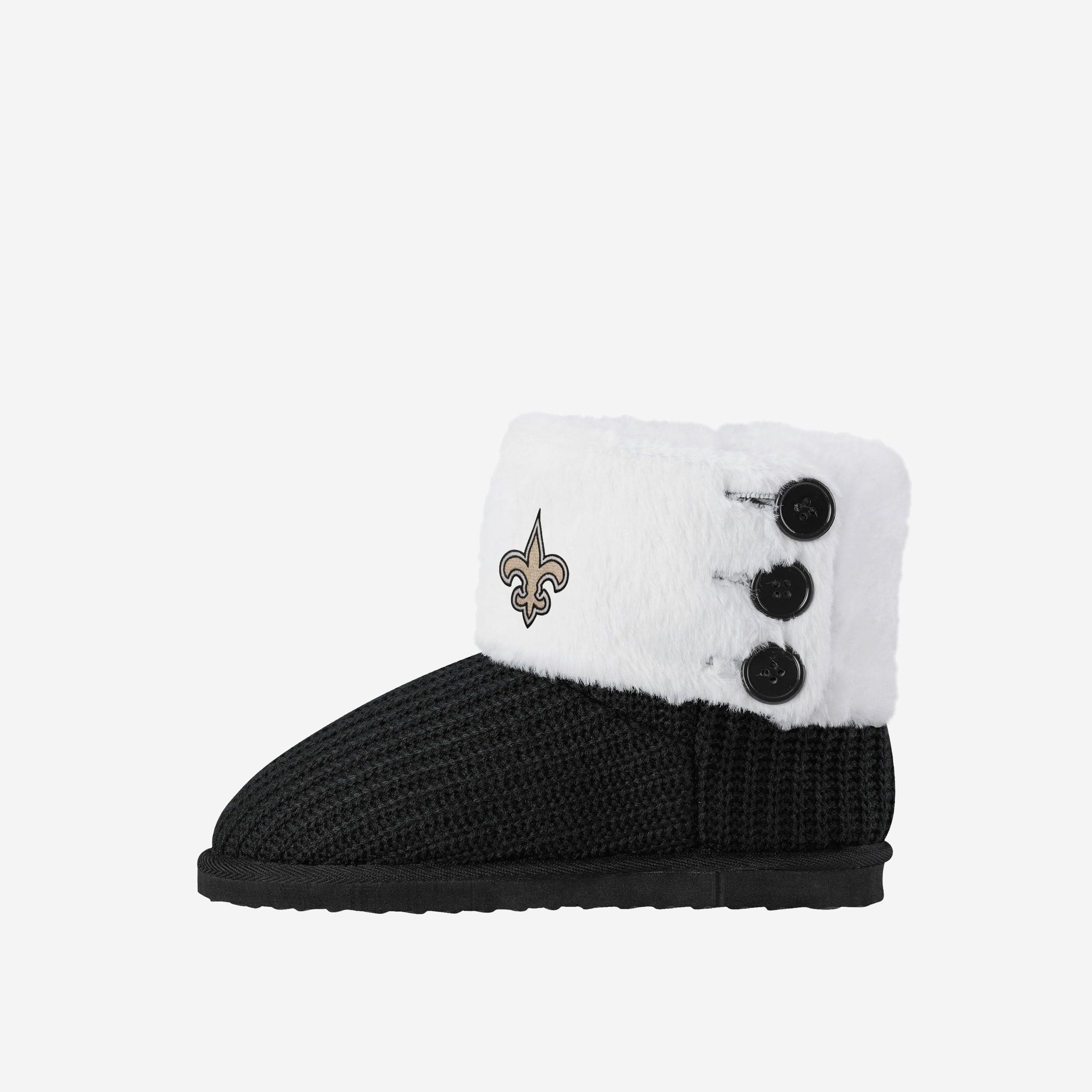 Luxury New Orleans Saints Knit Button Boot Slippers - Show Your Team Spirit!