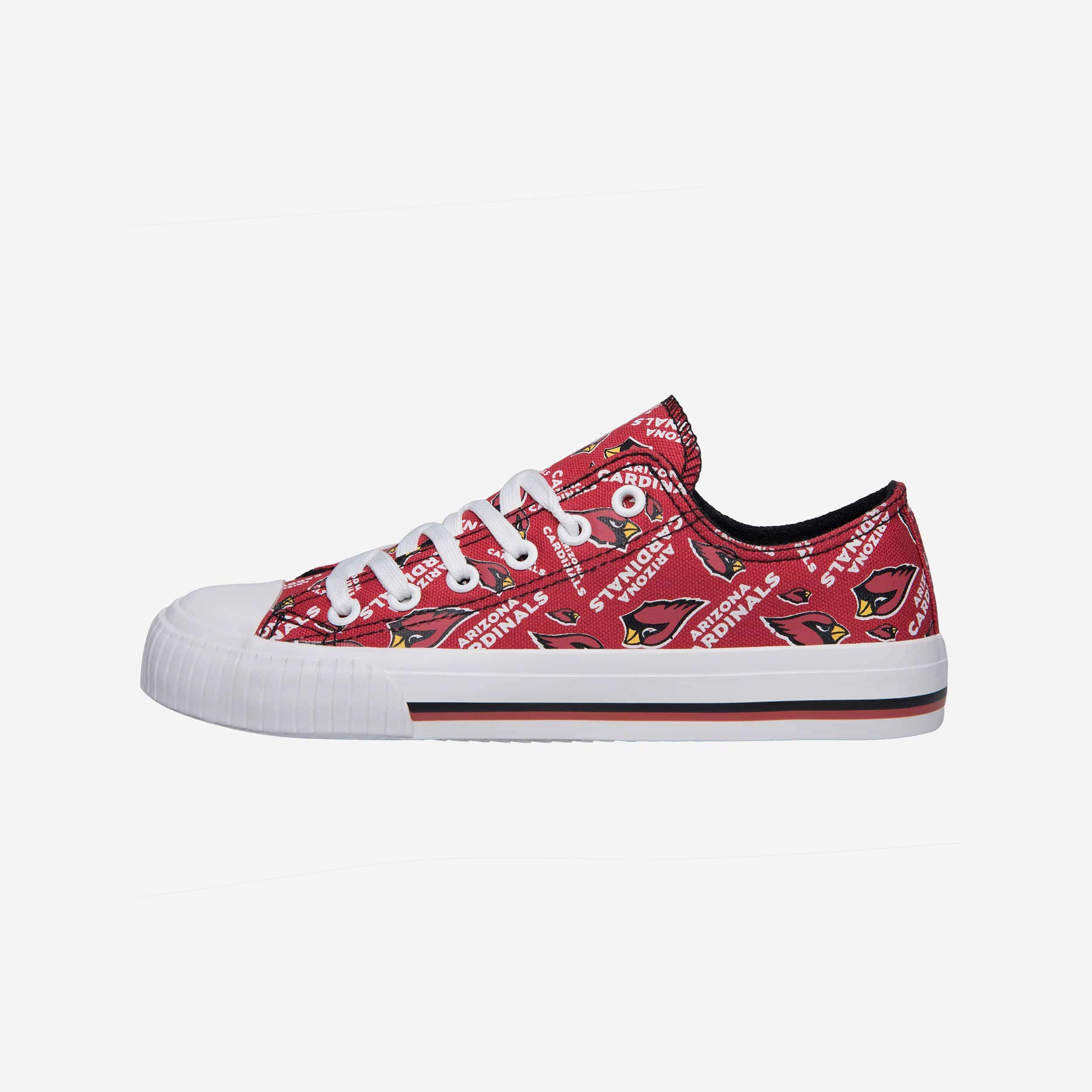 Arizona Cardinals Women's Stylish Low-Top Repeat Print Canvas Shoes