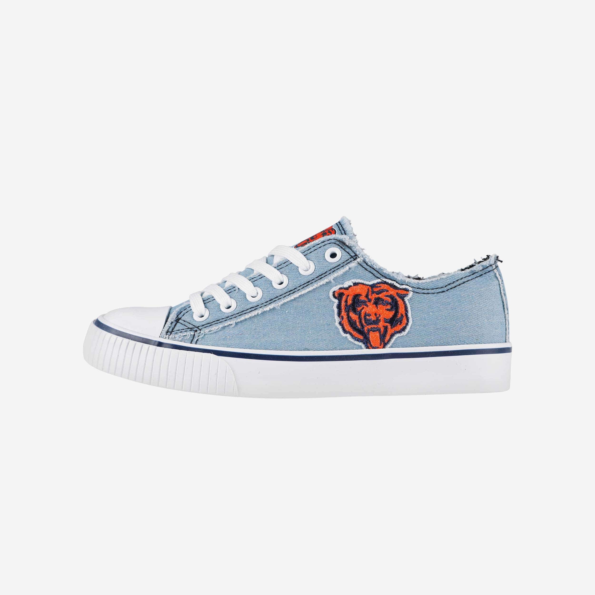 Sparkling Chicago Bears Women's Denim Low-Top Canvas Shoes