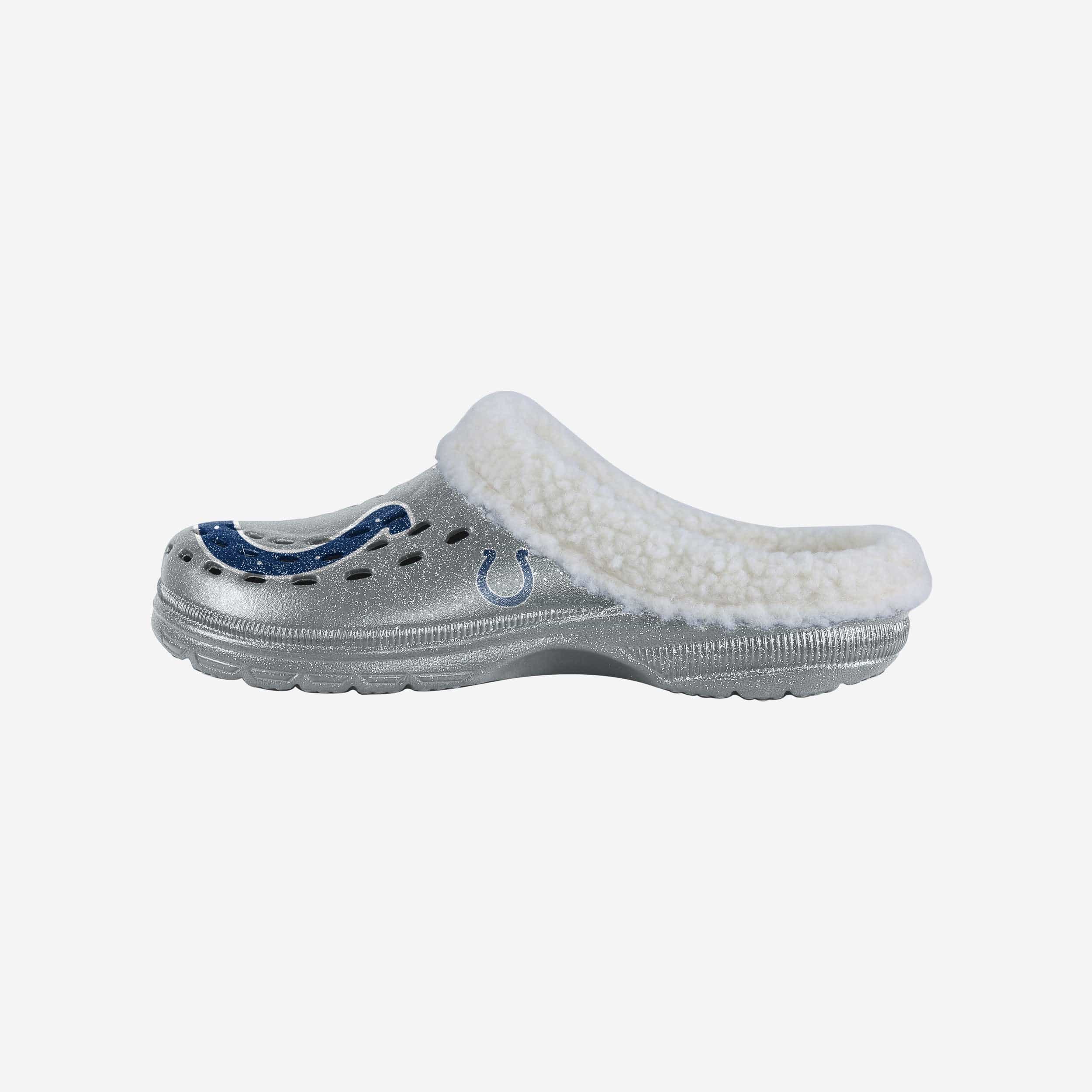 Sparkling Indianapolis Colts Women's Sherpa-Lined Glitter Clogs