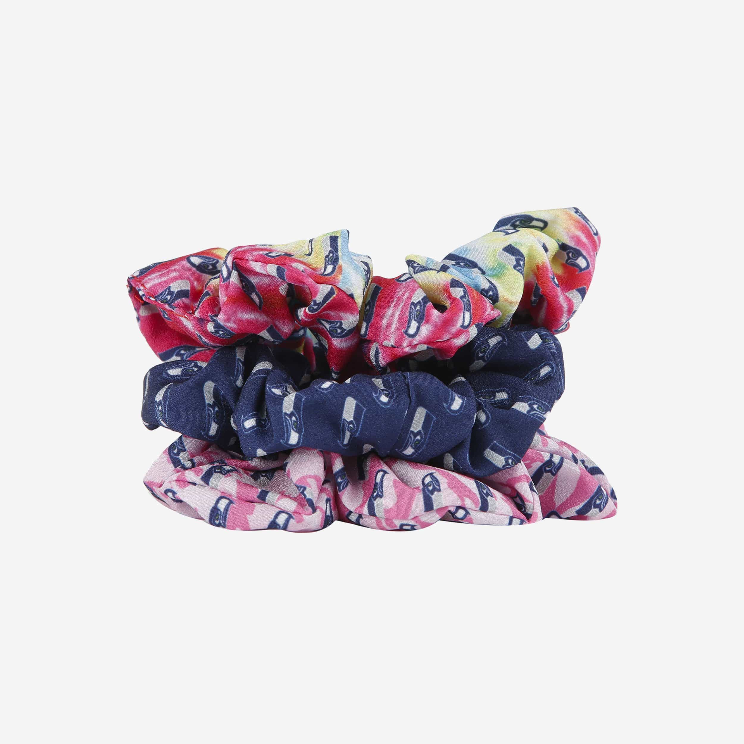 Seattle Seahawks Mini Print 3-Pack Hair Scrunchies - A Must-Have for Fans!