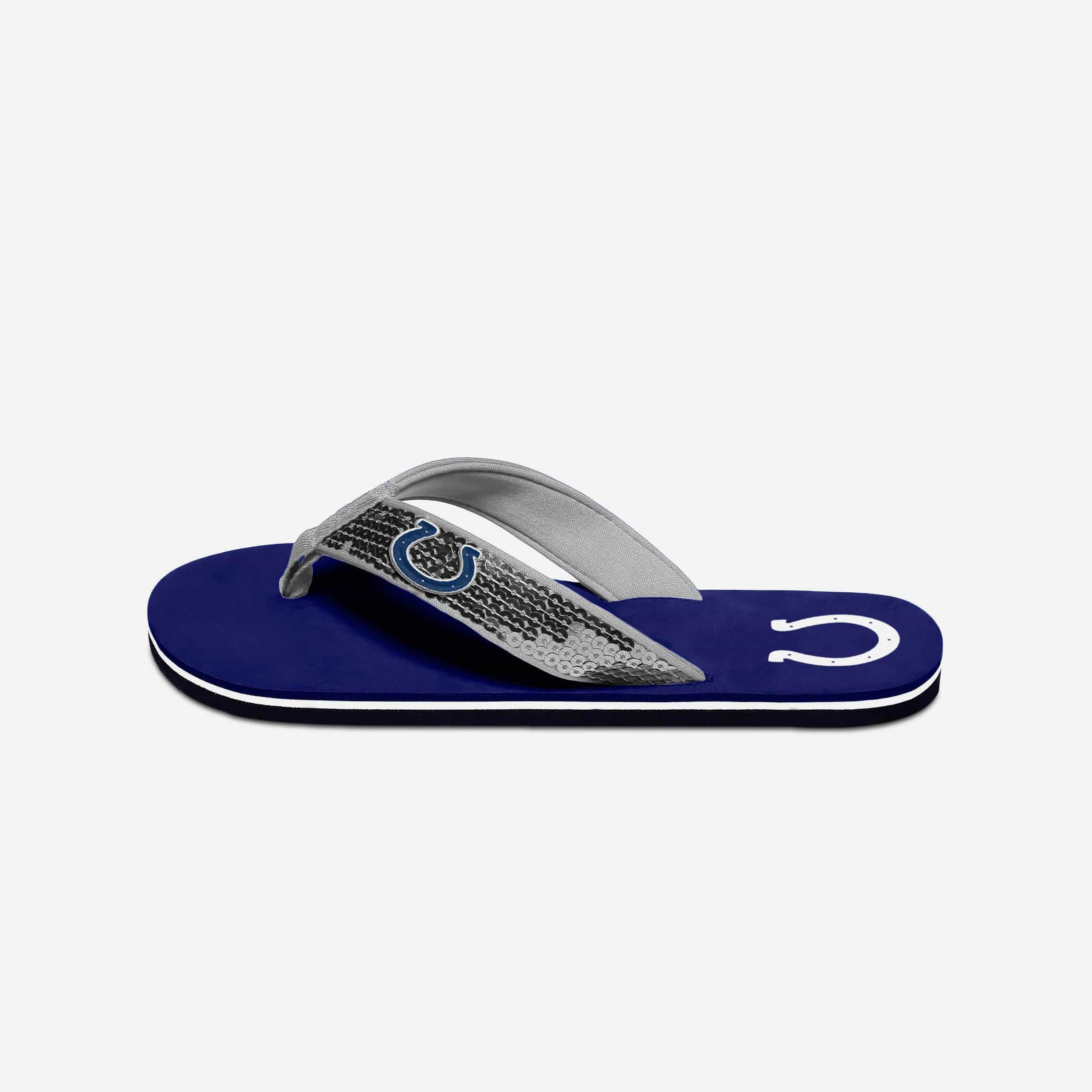 Glamorous Indianapolis Colts Women's Sequin Flip Flops