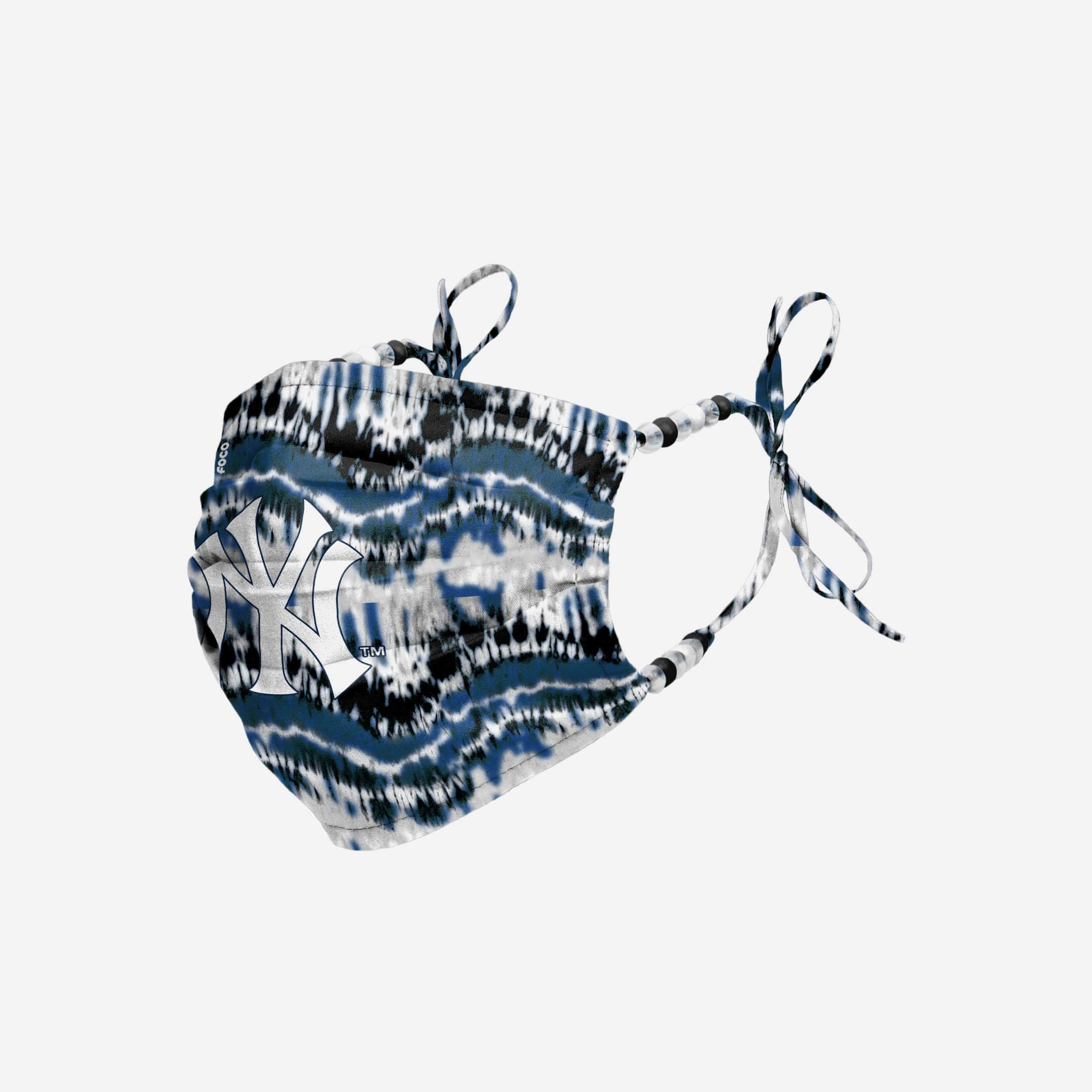 New York Yankees Tie-Dye Beaded Tie-Back Face Cover - Show Your Team Spirit!