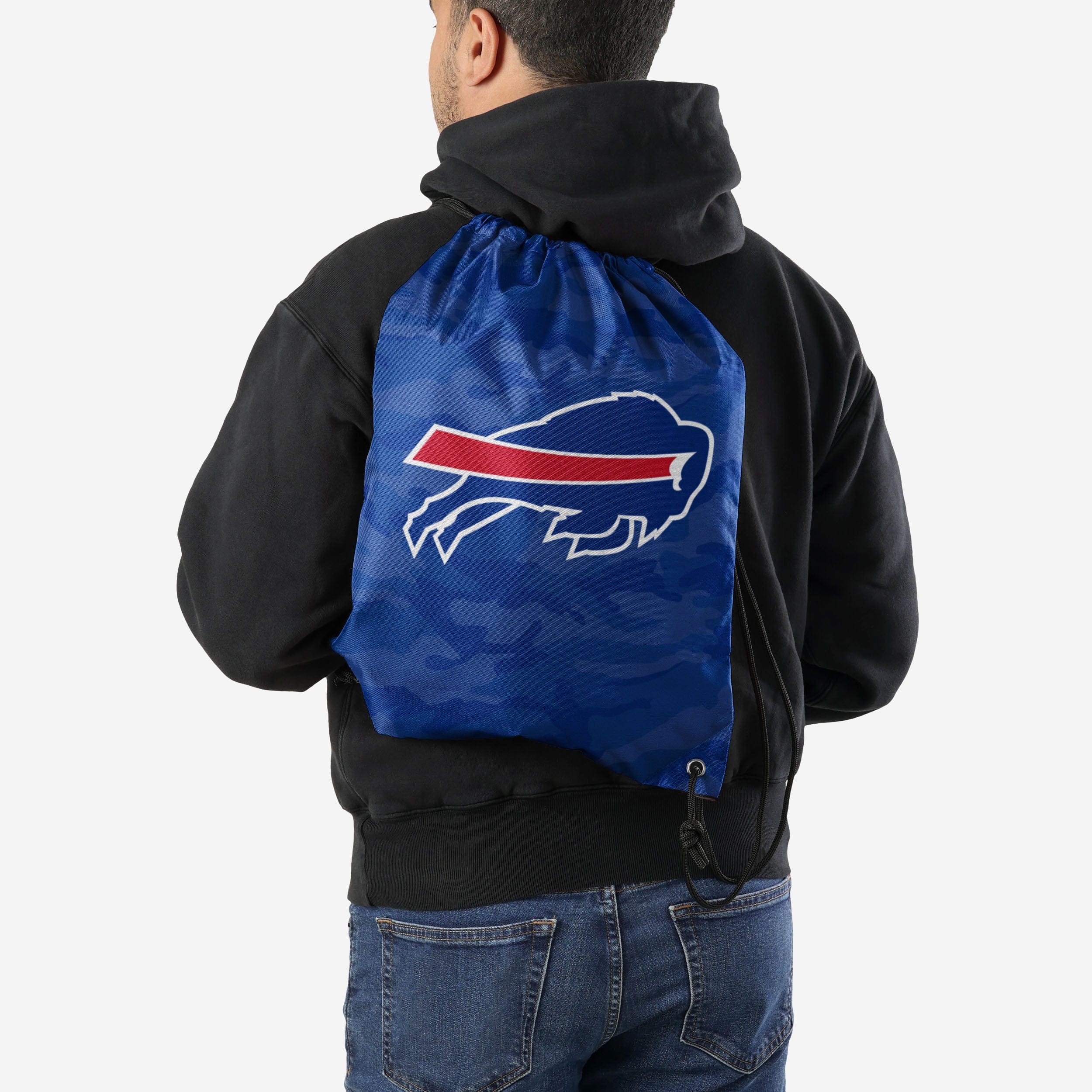 Buffalo Bills Big Logo Camo Drawstring Backpack - Stand Out with Team Spirit!