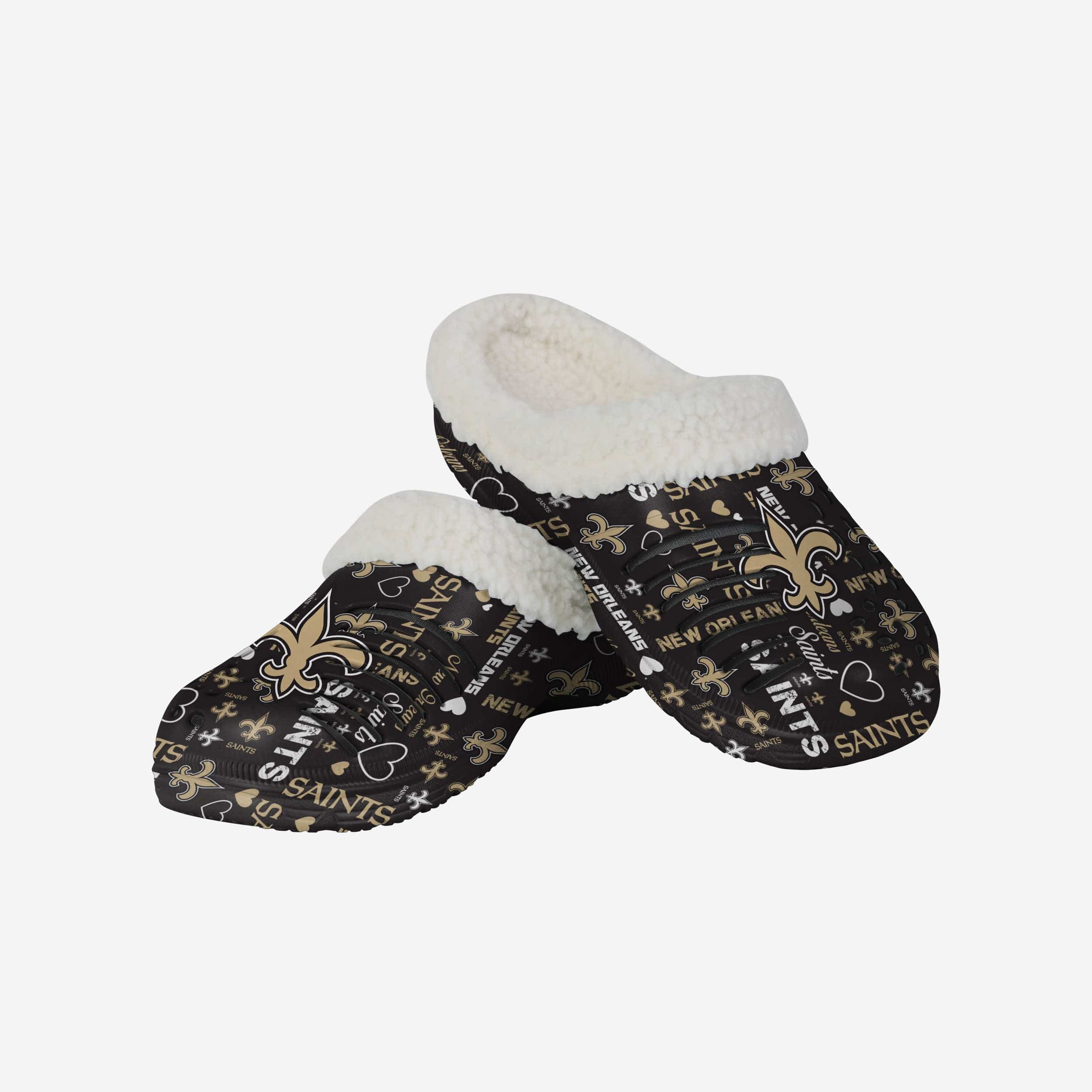 New Orleans Saints Women's Love-Infused Sherpa Lined Logo Clogs