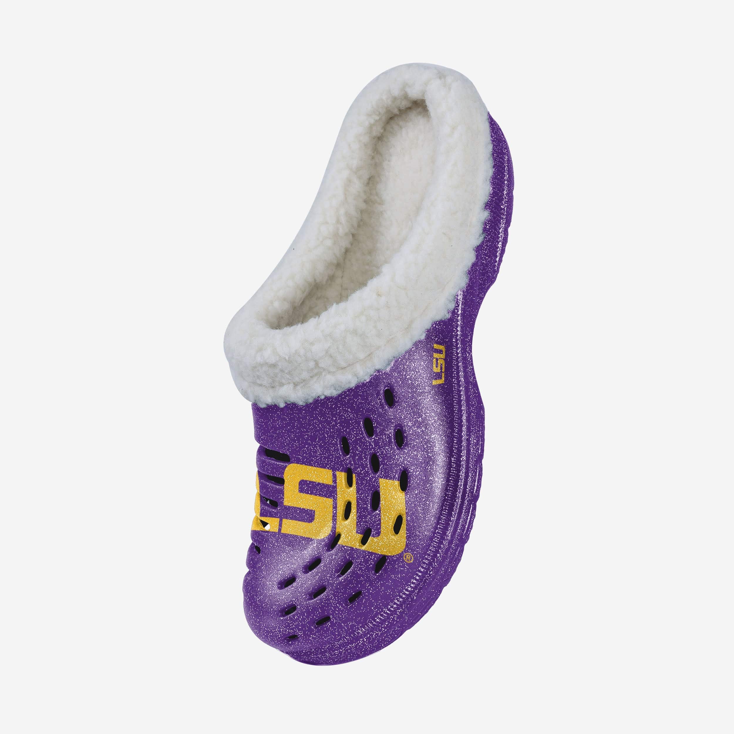 Gorgeous LSU Tigers Women's Sherpa-Lined Glitter Clogs