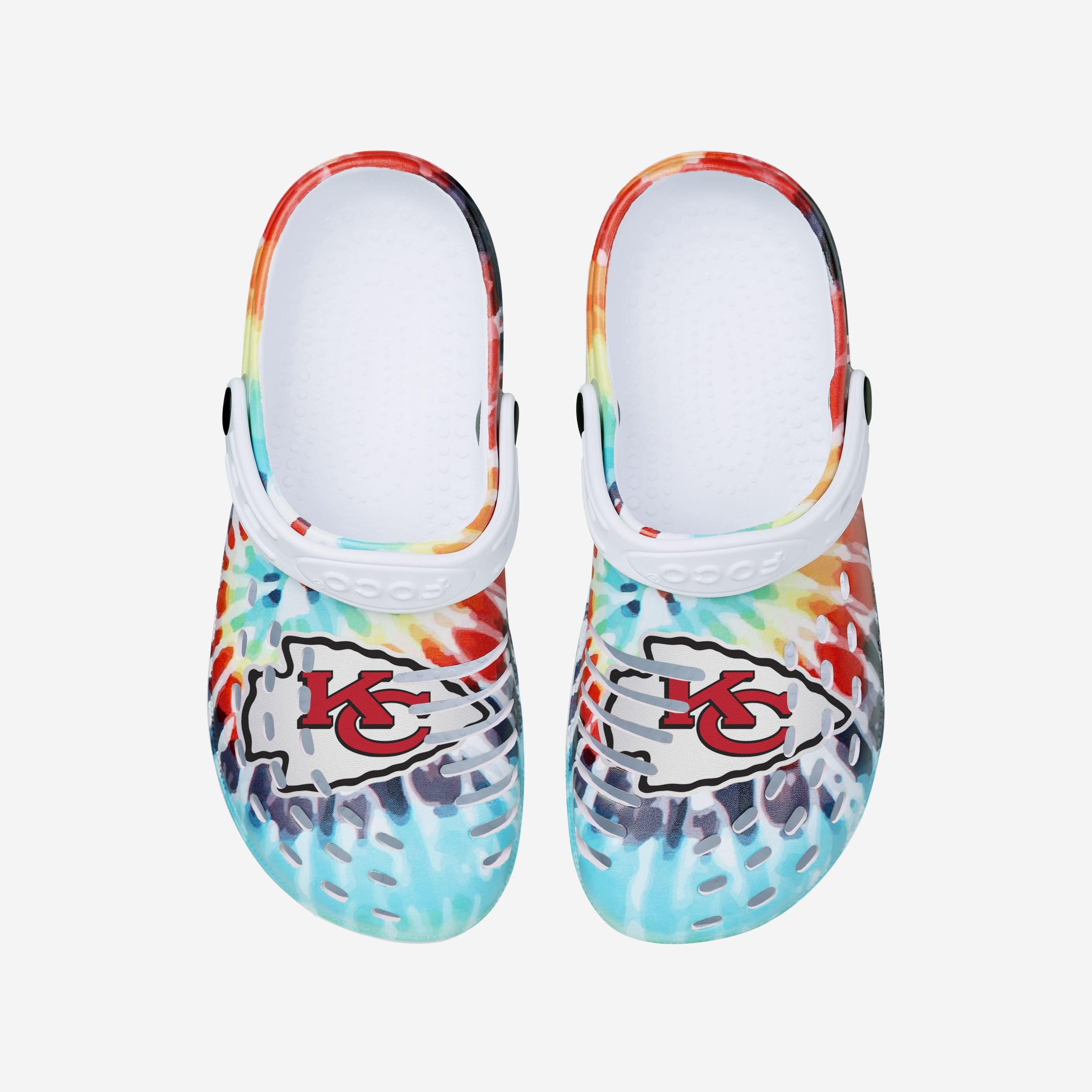 Kansas City Chiefs Stylish Women's Tie - Dye Clogs with Straps
