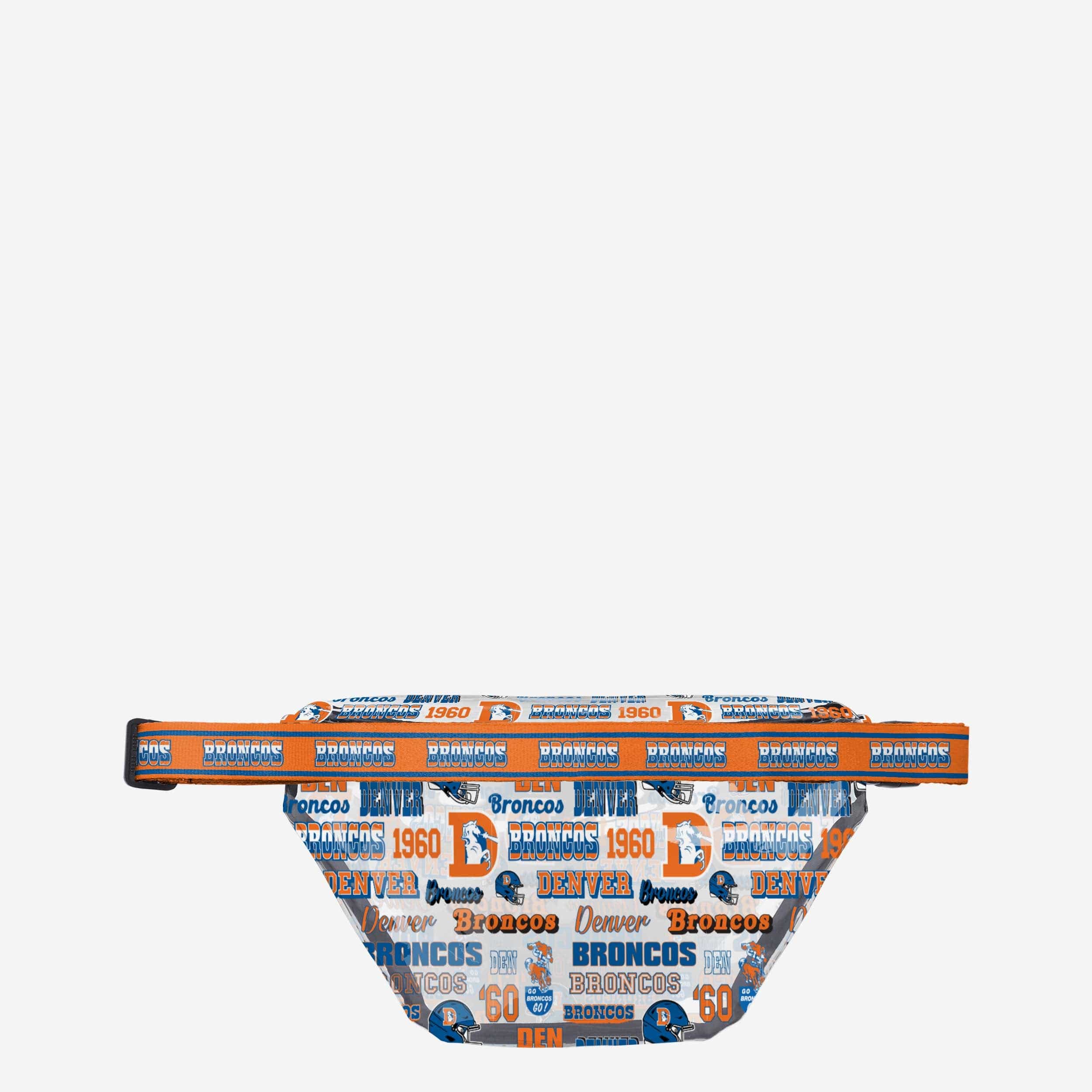 Denver Broncos Retro Print Clear Fanny Pack - A Must - Have for Fans!