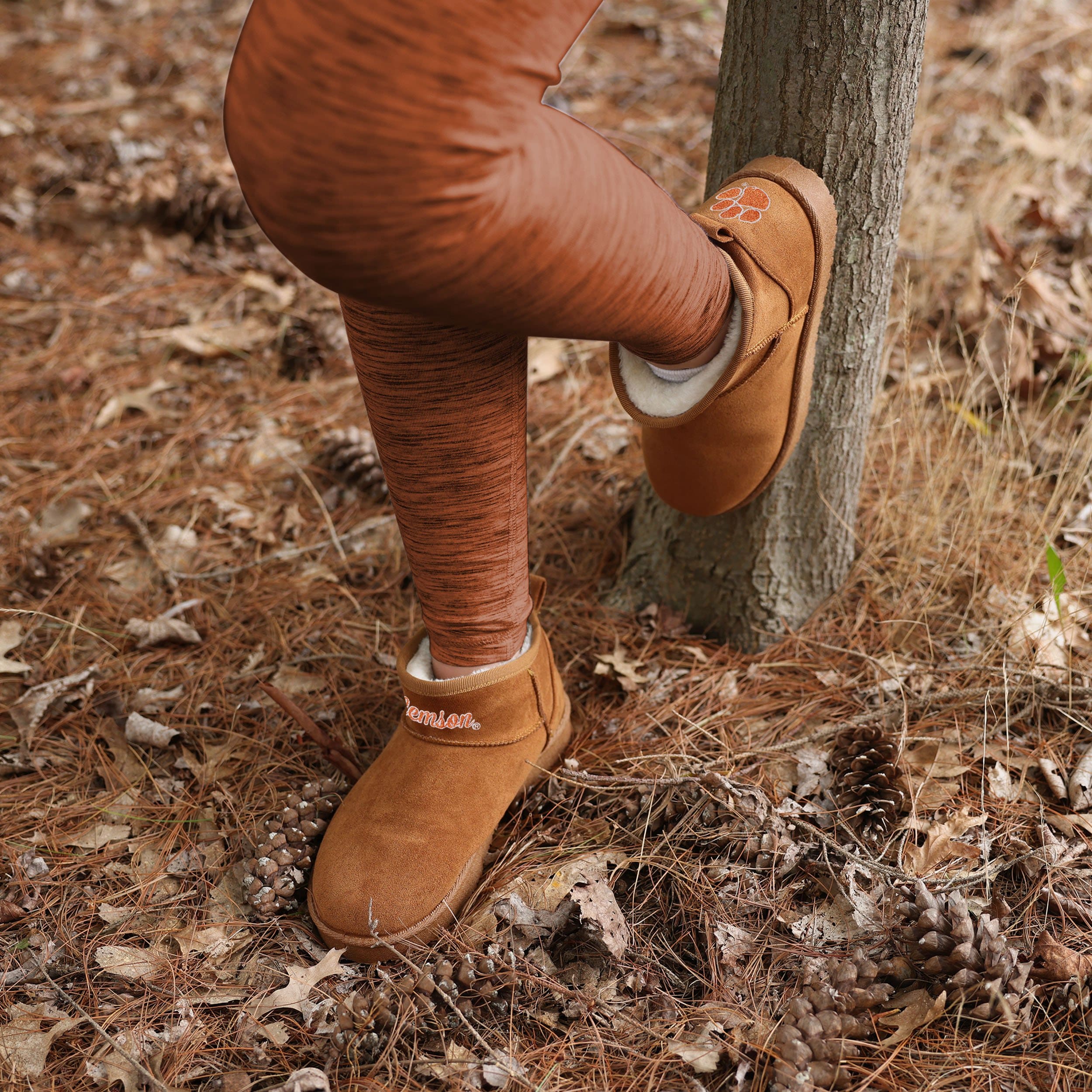 Clemson Tigers Women's Team Logo Fuzzy Fan Boots - The Ultimate Footwear for Fans!