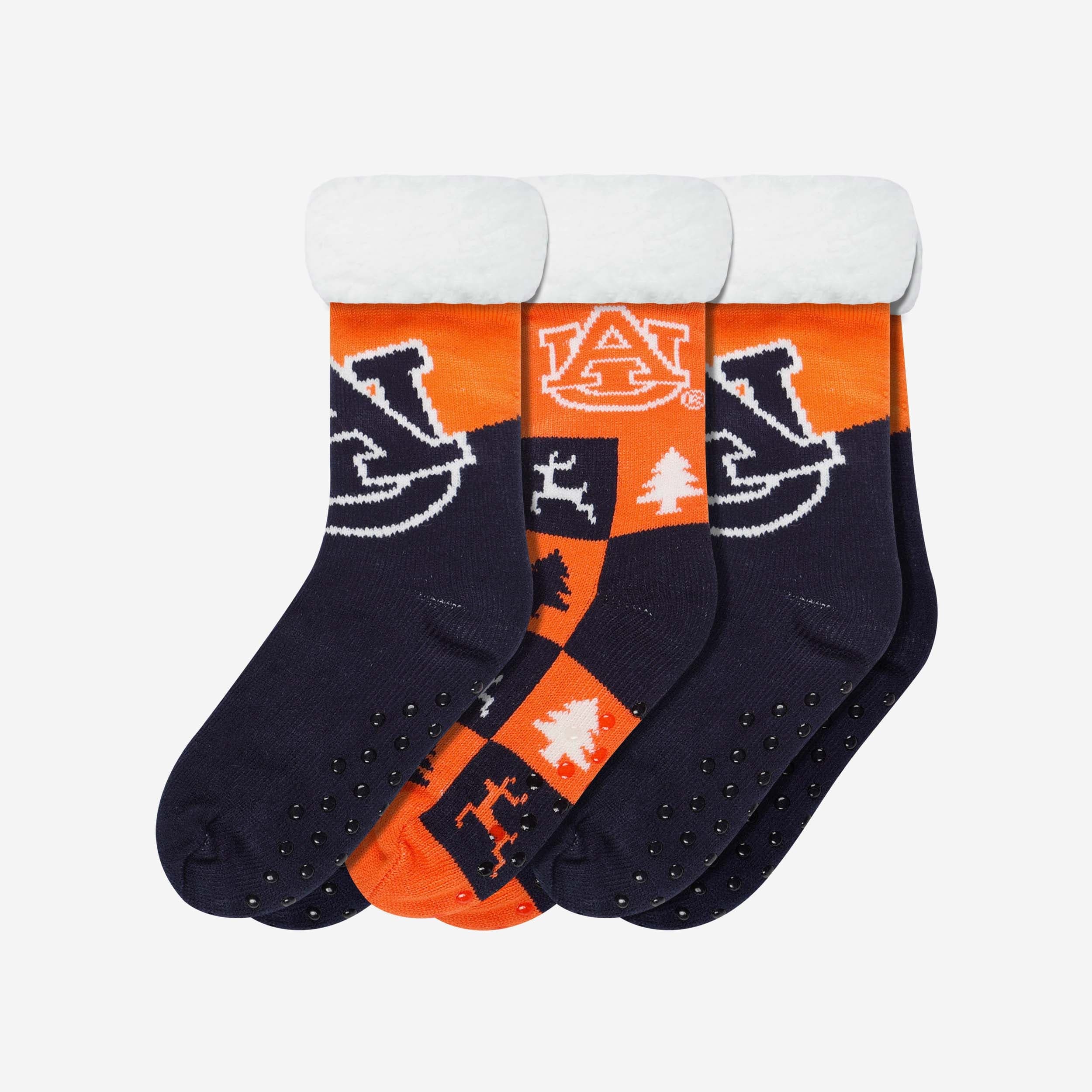 Auburn Tigers Women's Fanatic 3-Pack Footy Slipper Socks