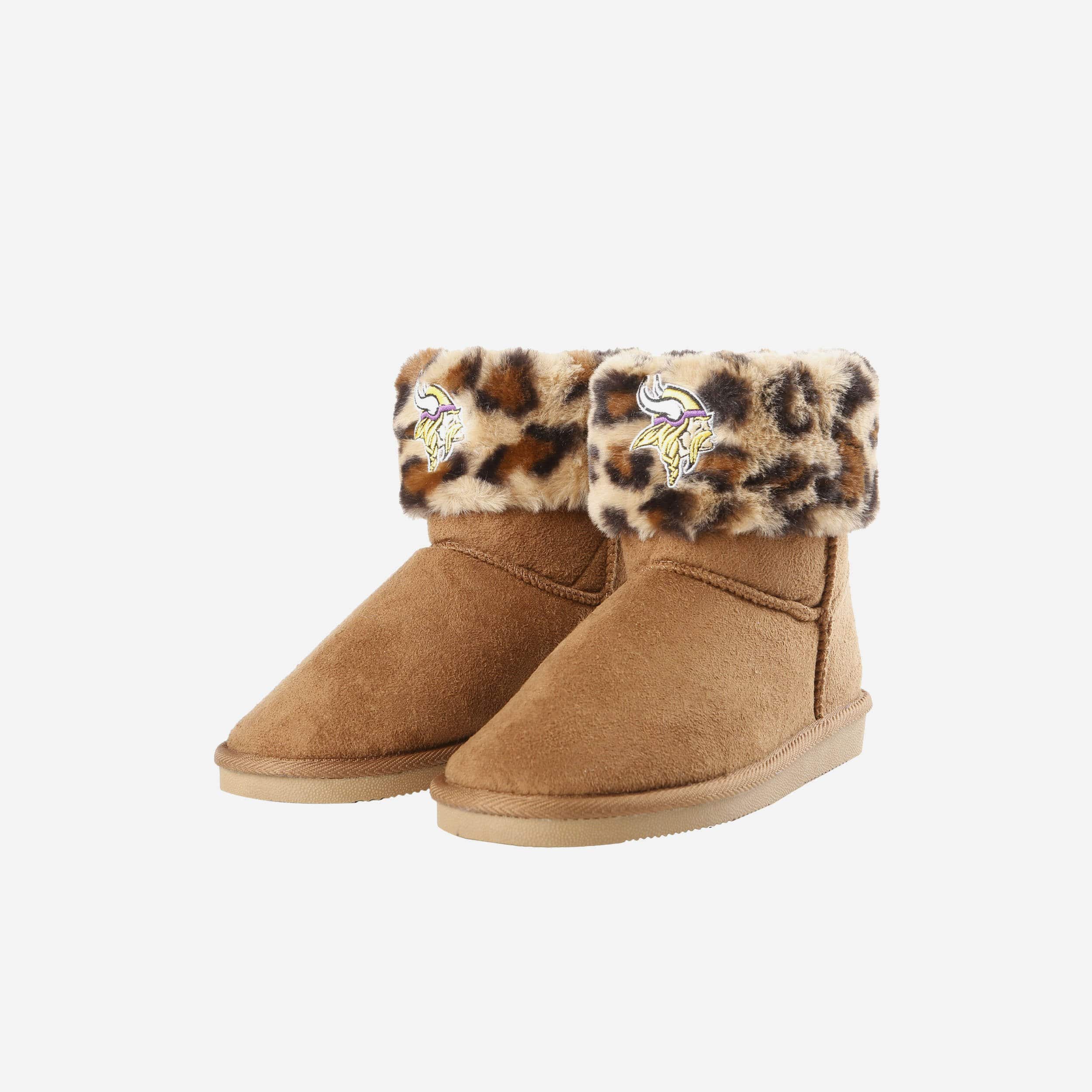 Minnesota Vikings Women's Cheetah Fur Fashion Boots