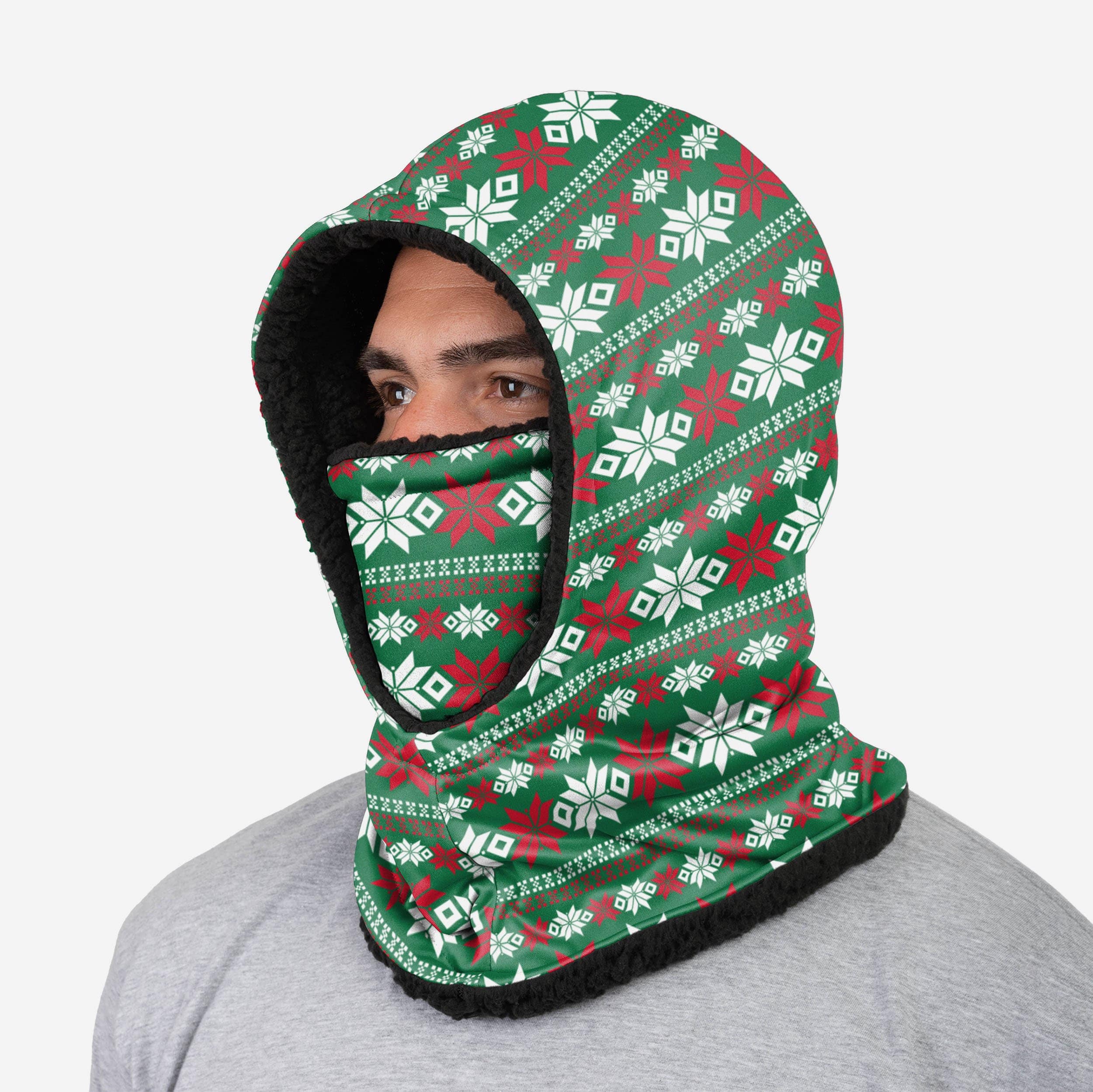 Festive Ugly Christmas Sweater Hooded Gaiter - Your Holiday Essential!