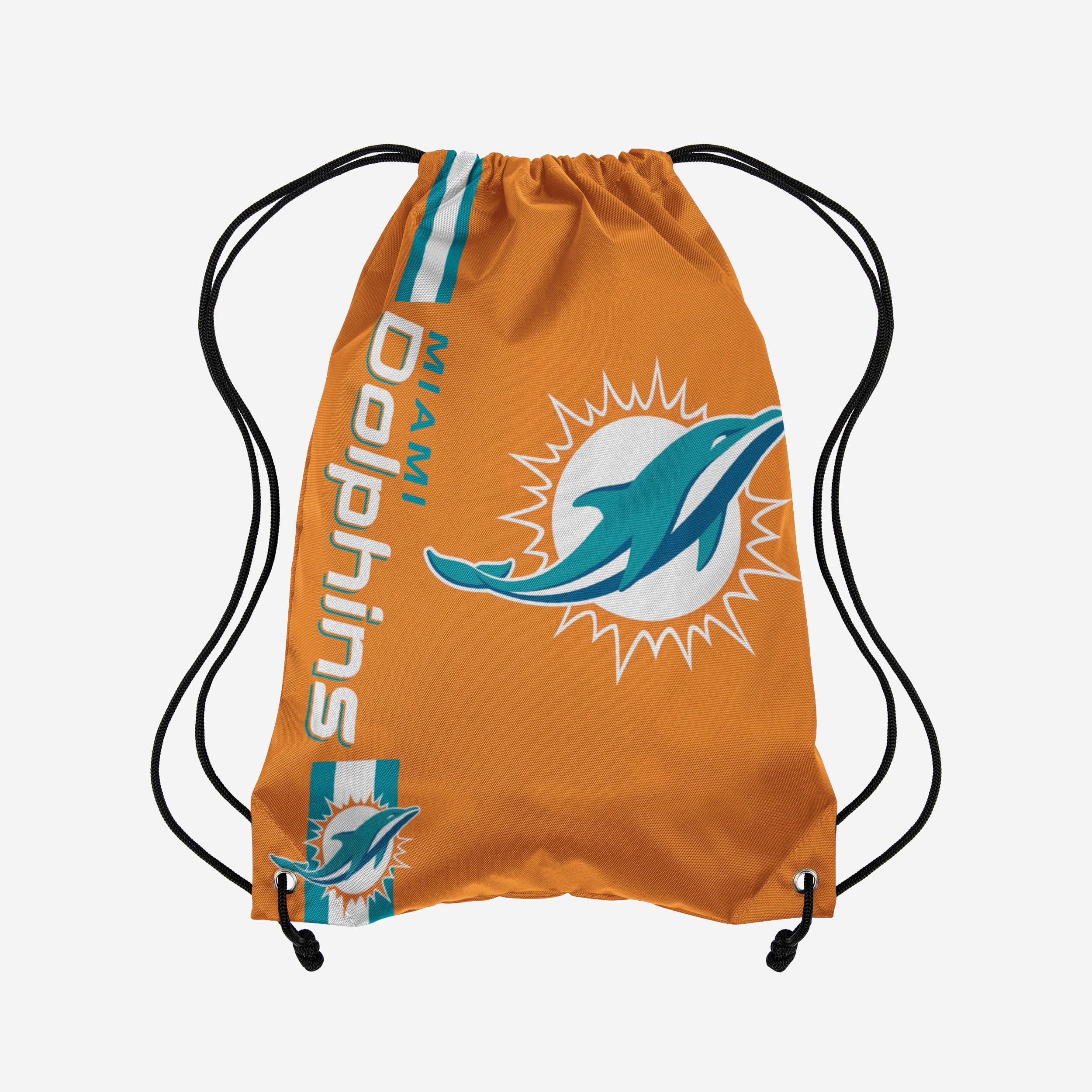 Miami Dolphins Orange Alternate Big Logo Drawstring Backpack: Show Your Team Pride!