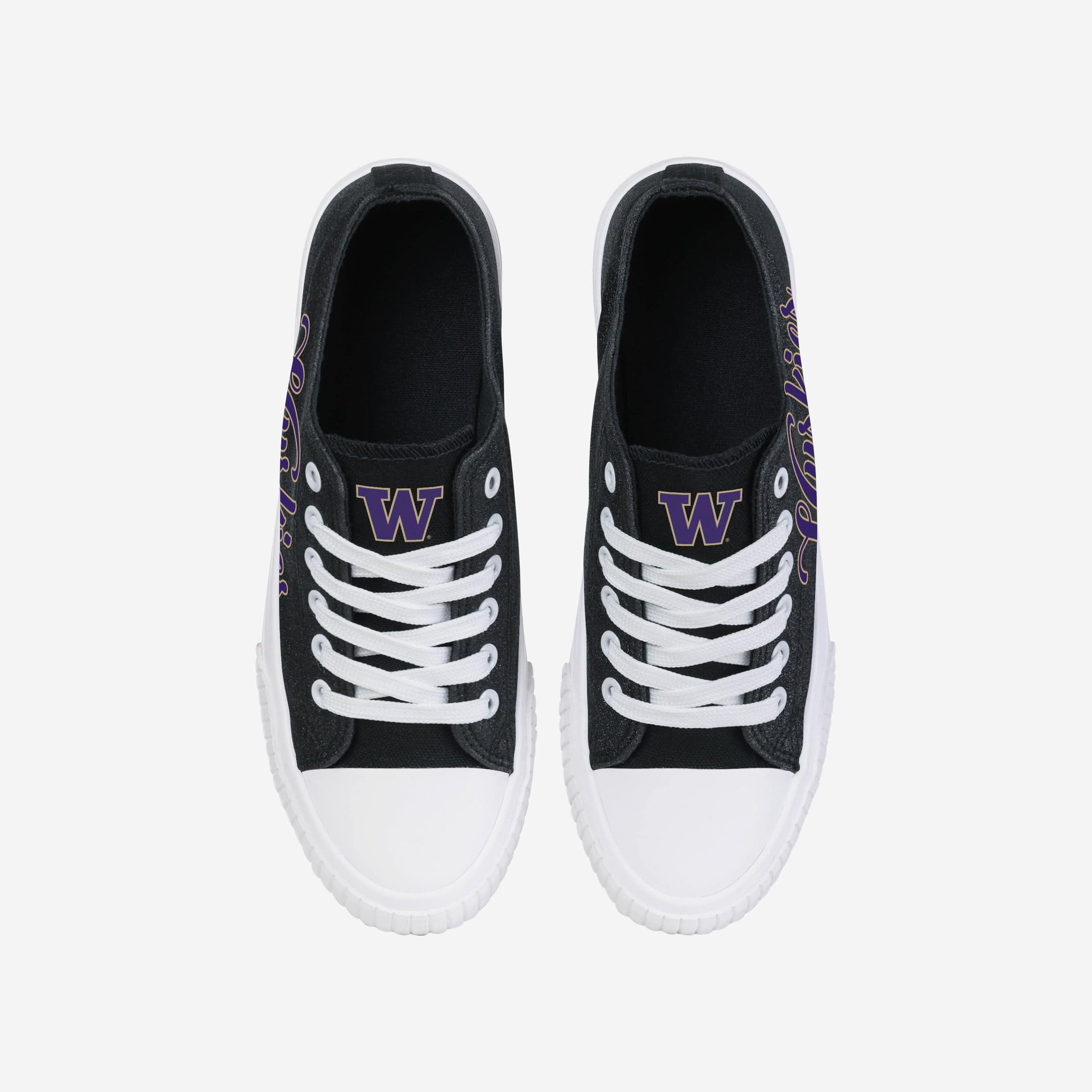 Washington Huskies Women's Sparkling Color Glitter Low-Top Canvas Shoes