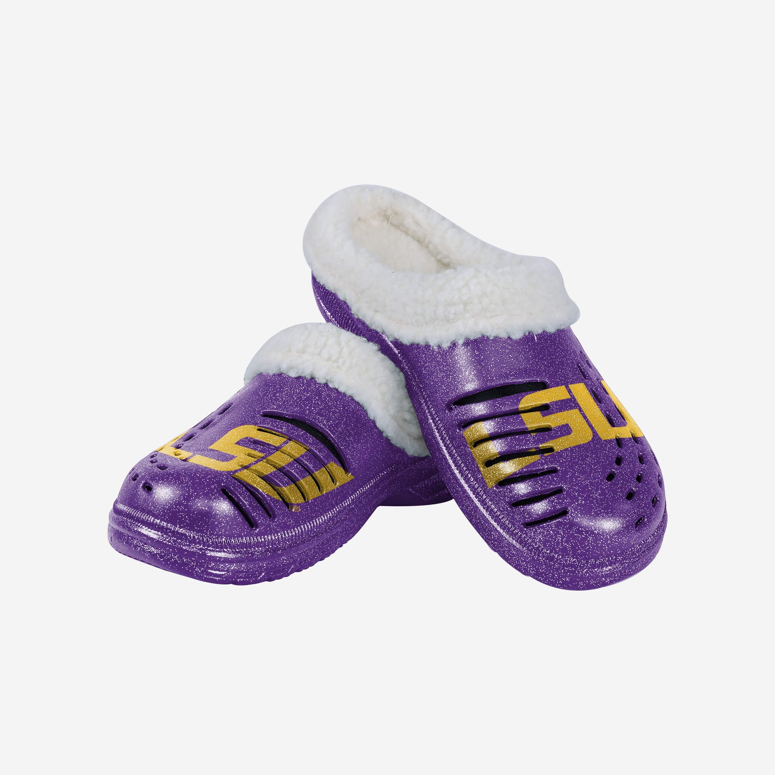 Gorgeous LSU Tigers Women's Sherpa-Lined Glitter Clogs