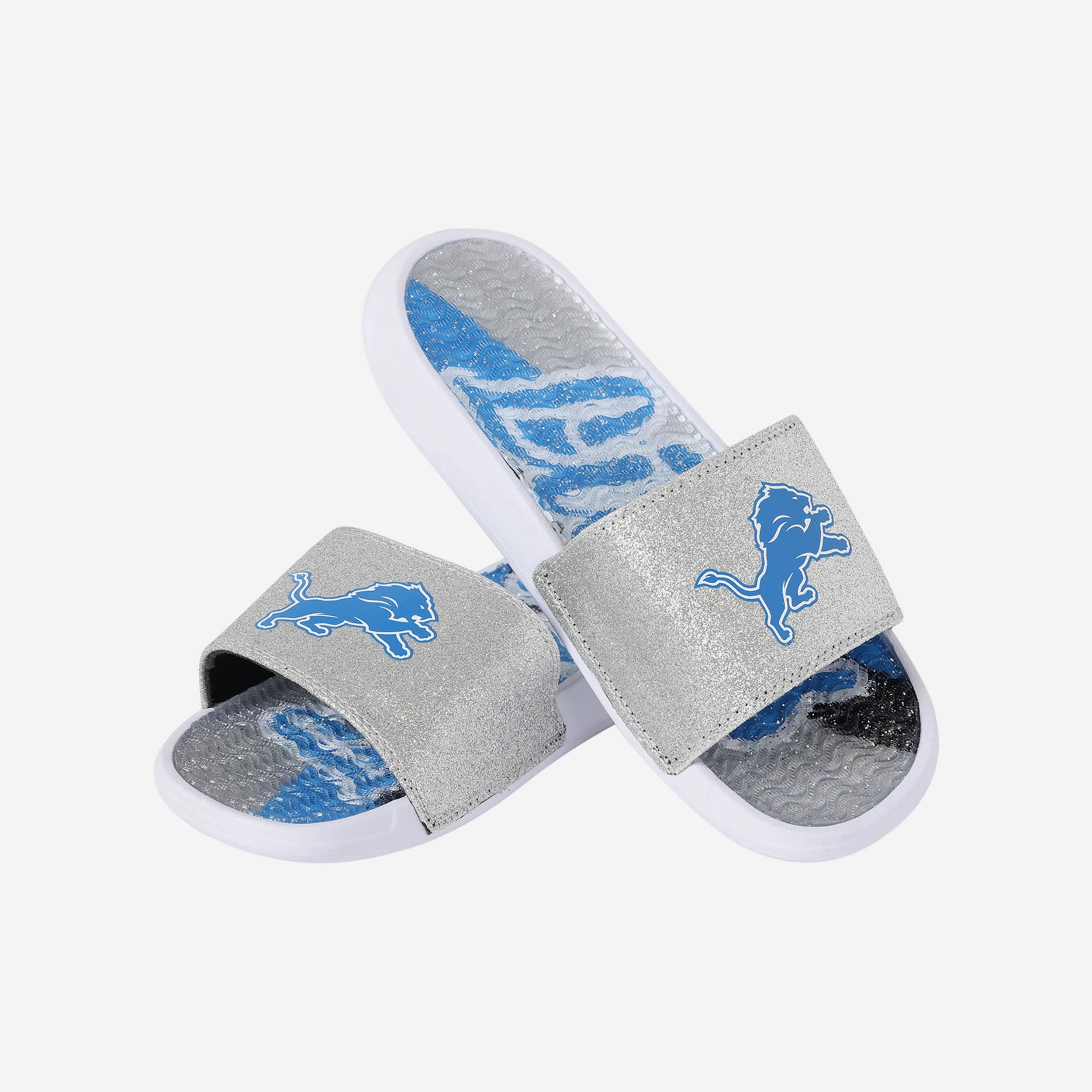 Detroit Lions Women's Sparkling Gel Slides - Unleash Your Team Spirit!
