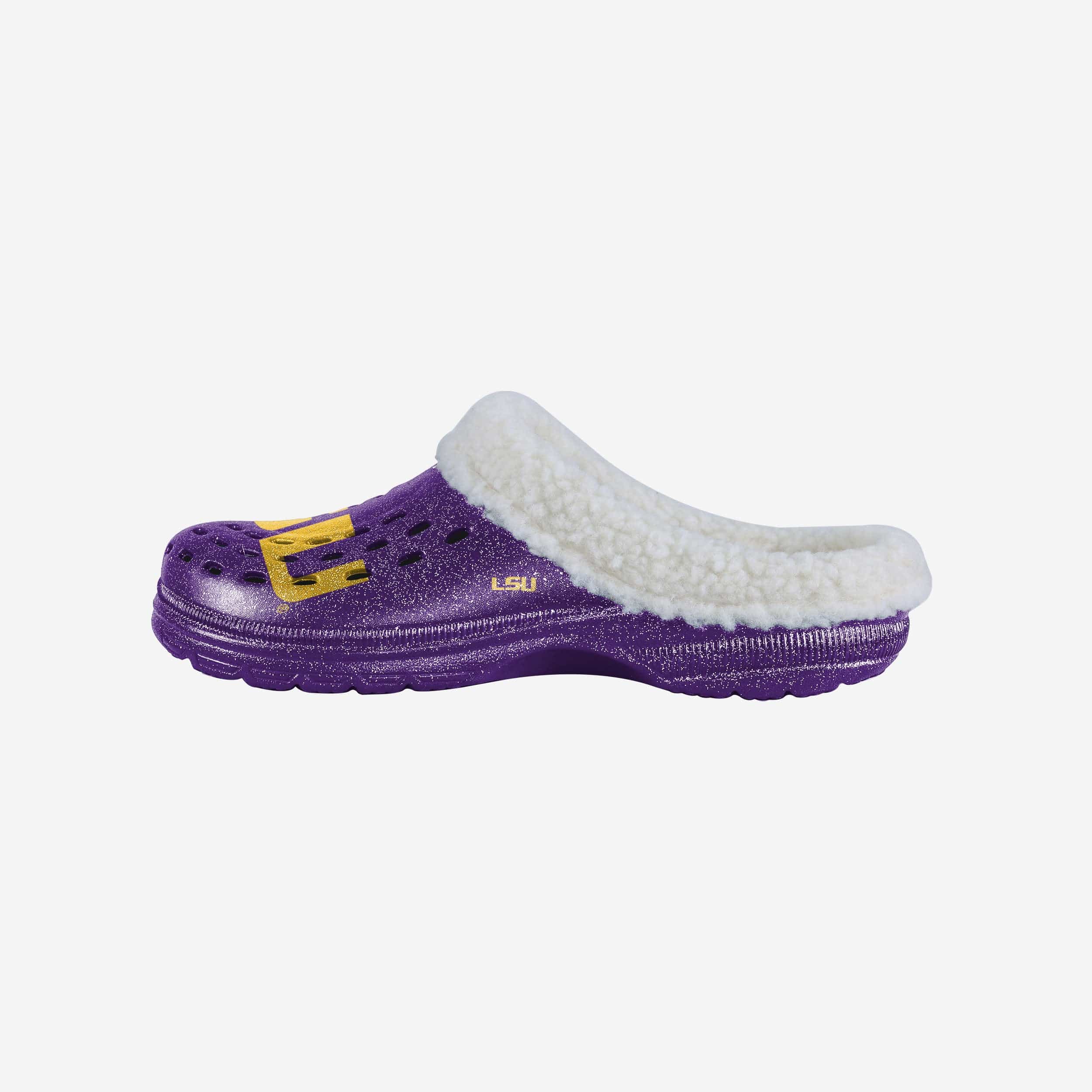Gorgeous LSU Tigers Women's Sherpa-Lined Glitter Clogs