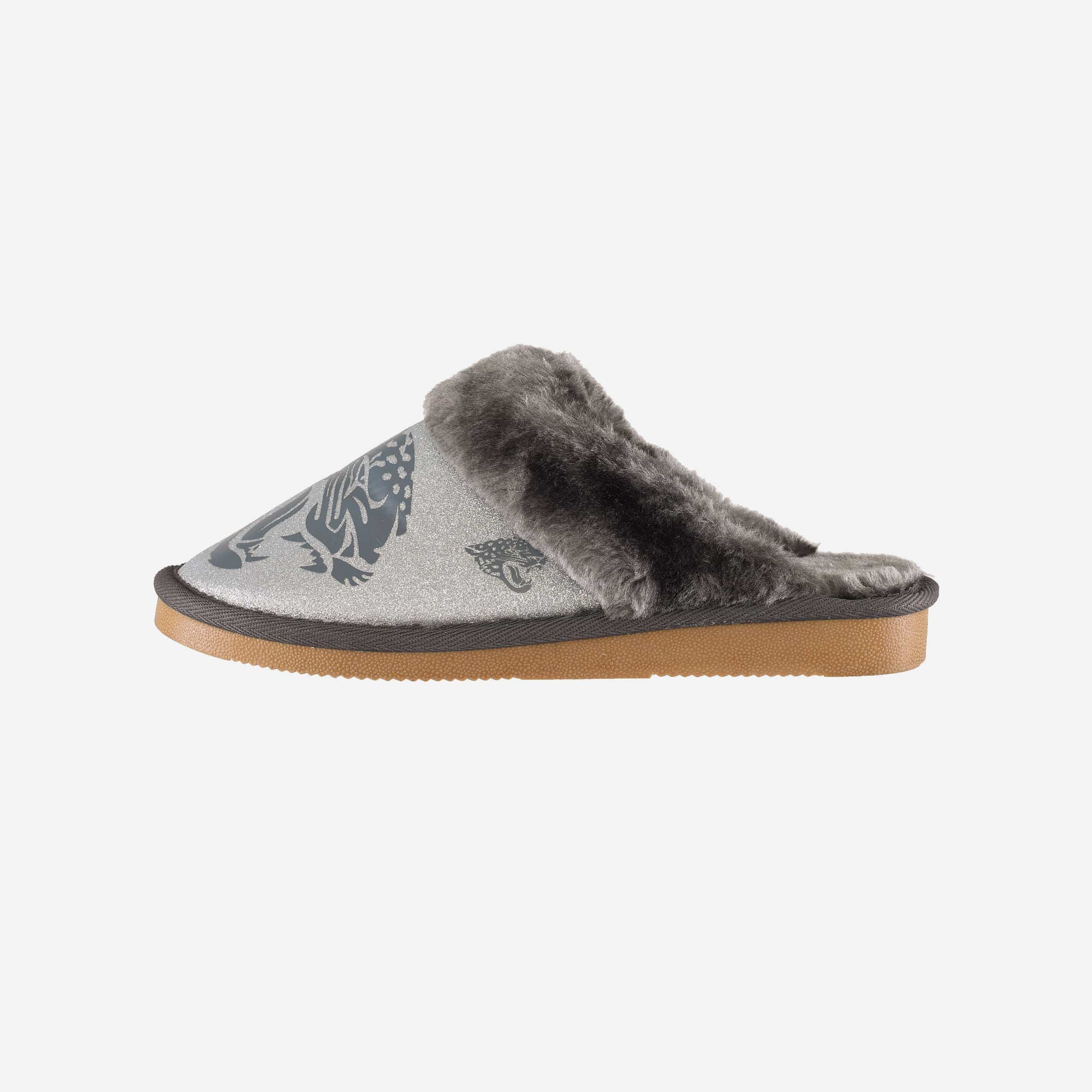 Sparkling Jacksonville Jaguars Women's Open-Back Fur Moccasin Slippers